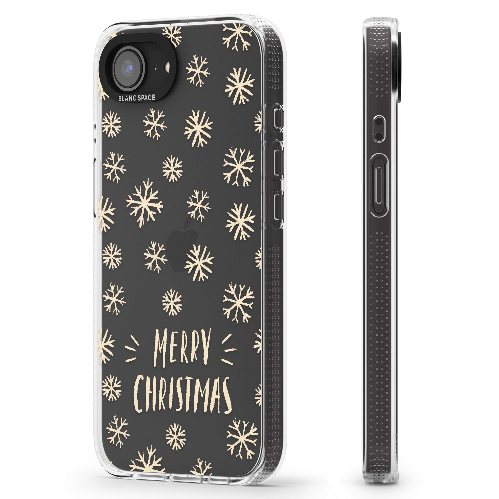 Christmas Snowflake Pattern iPhone 16e Clear Case Impact Air - Blanc Space