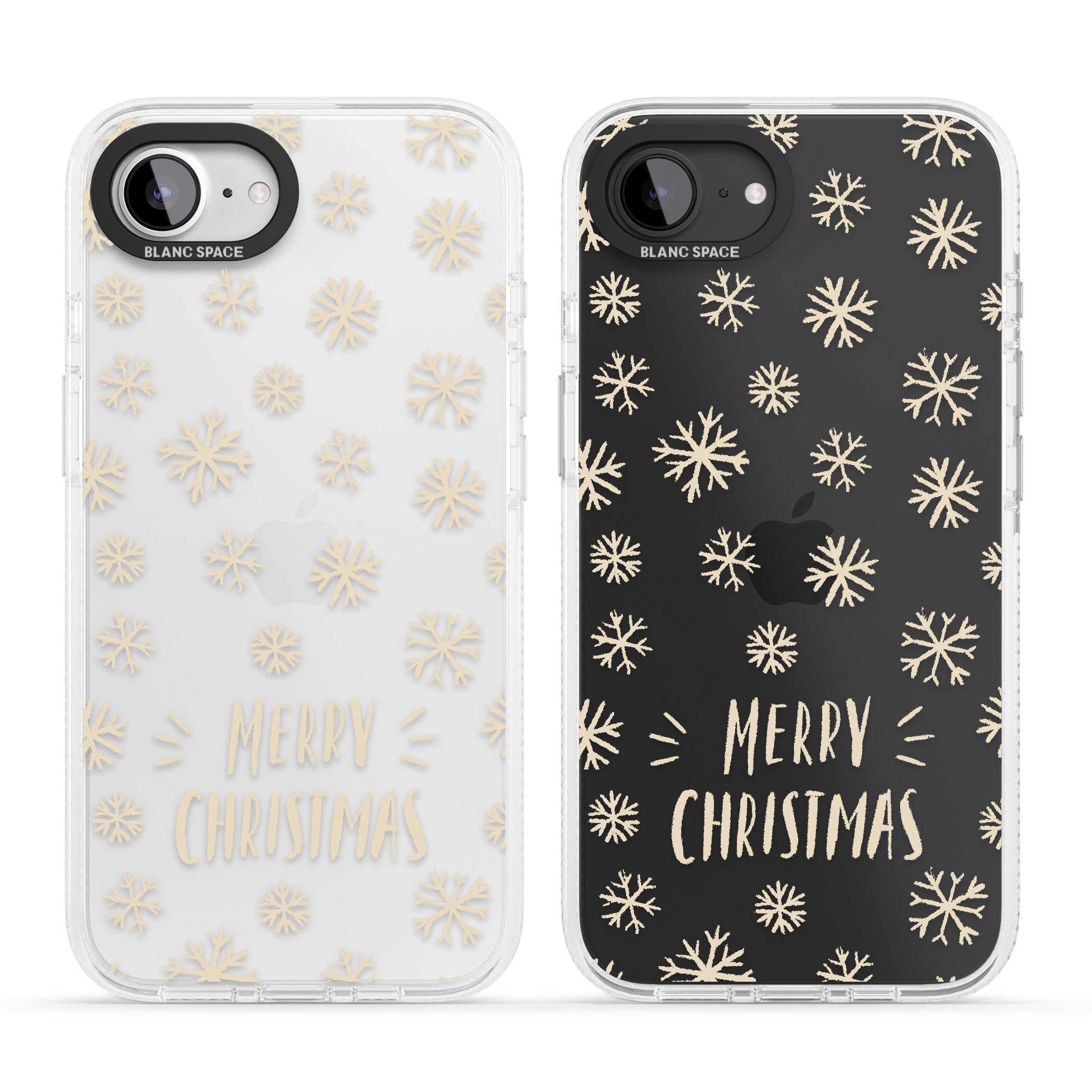 Christmas Snowflake Pattern iPhone 16e Clear Case Impact Air - Blanc Space