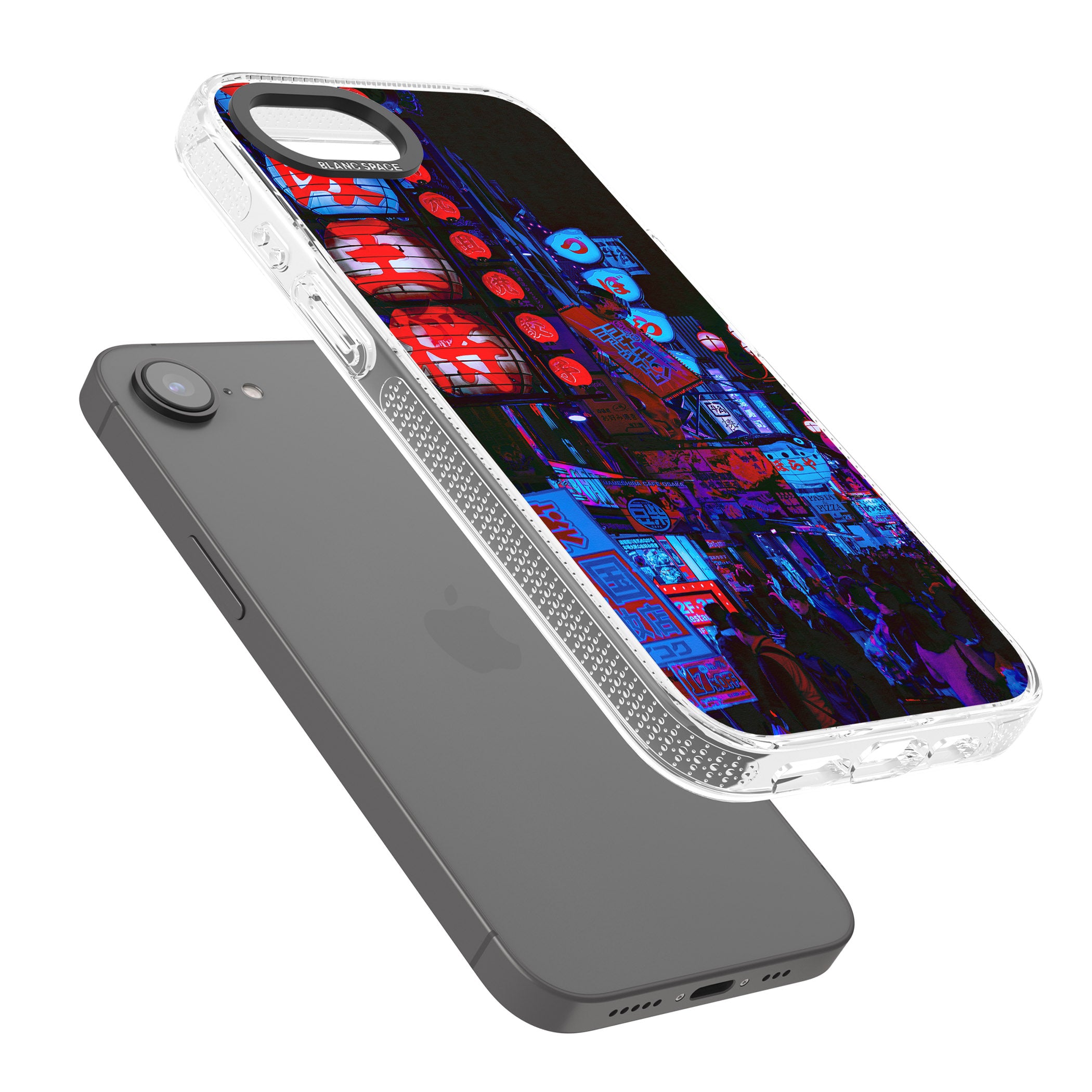 Red & Turquoise - Neon Cities Photographs iPhone 16e Clear Case Impact Air - Blanc Space