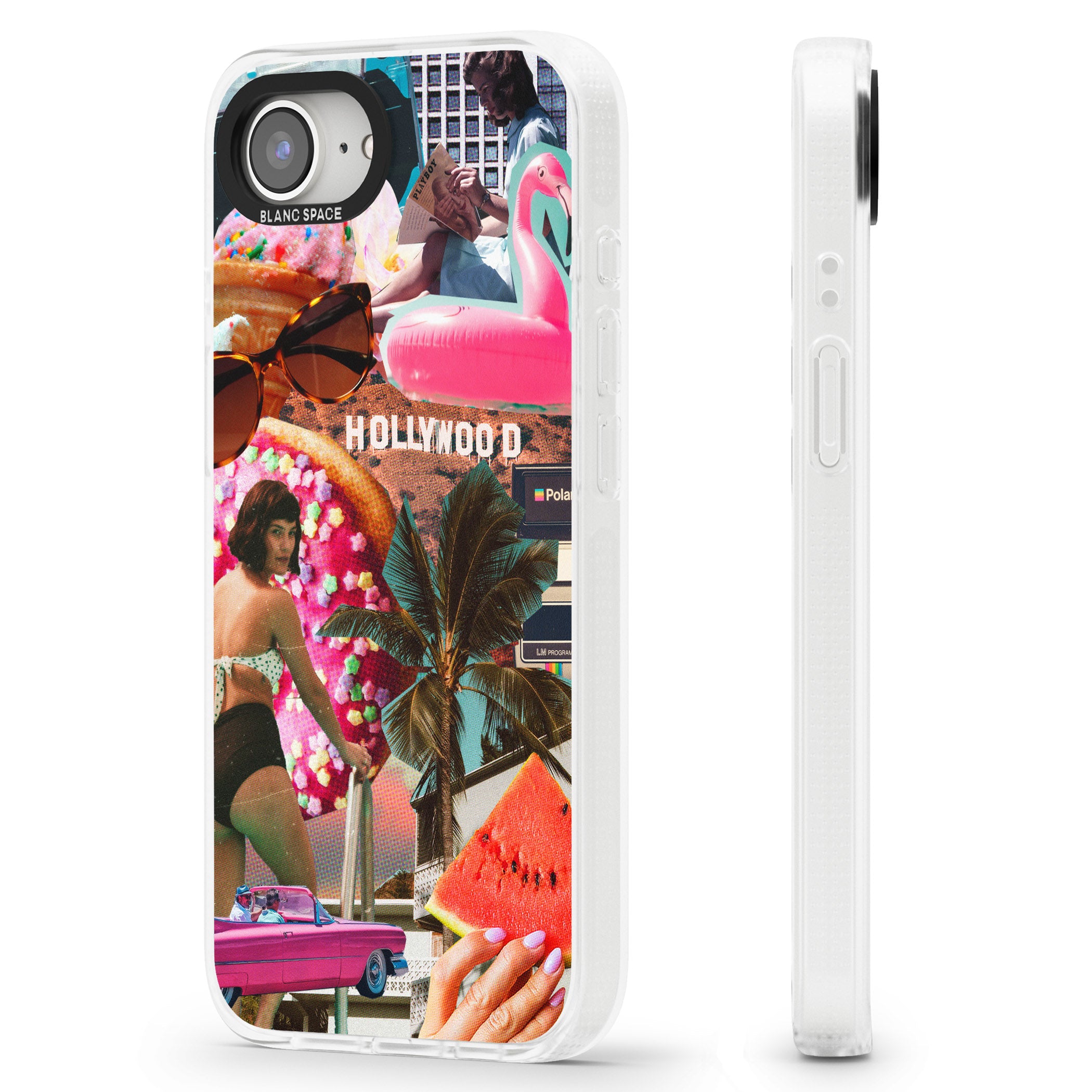 Vintage Collage: Hollywood Mix iPhone 16e Clear Case Impact Air - Blanc Space