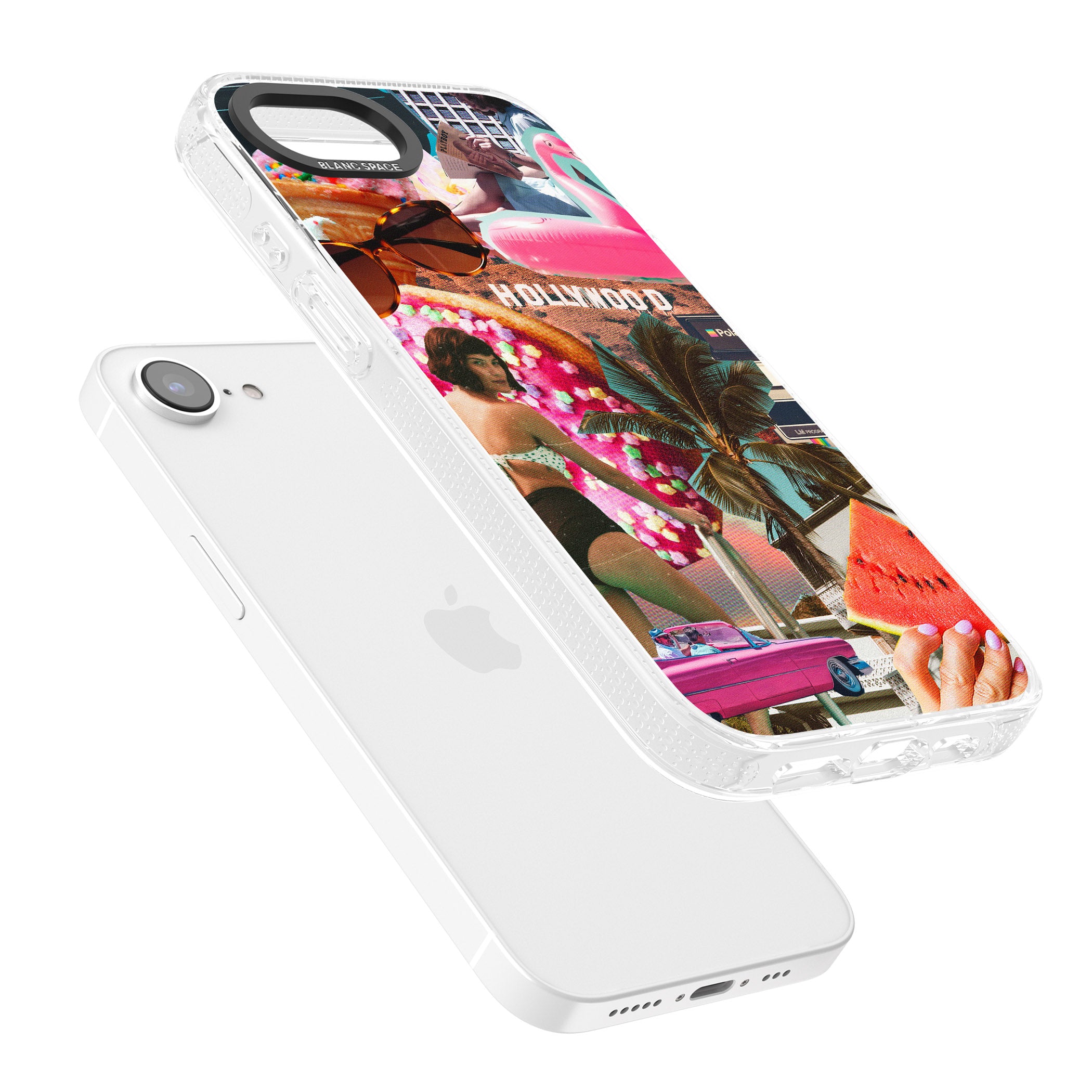 Vintage Collage: Hollywood Mix iPhone 16e Clear Case Impact Air - Blanc Space