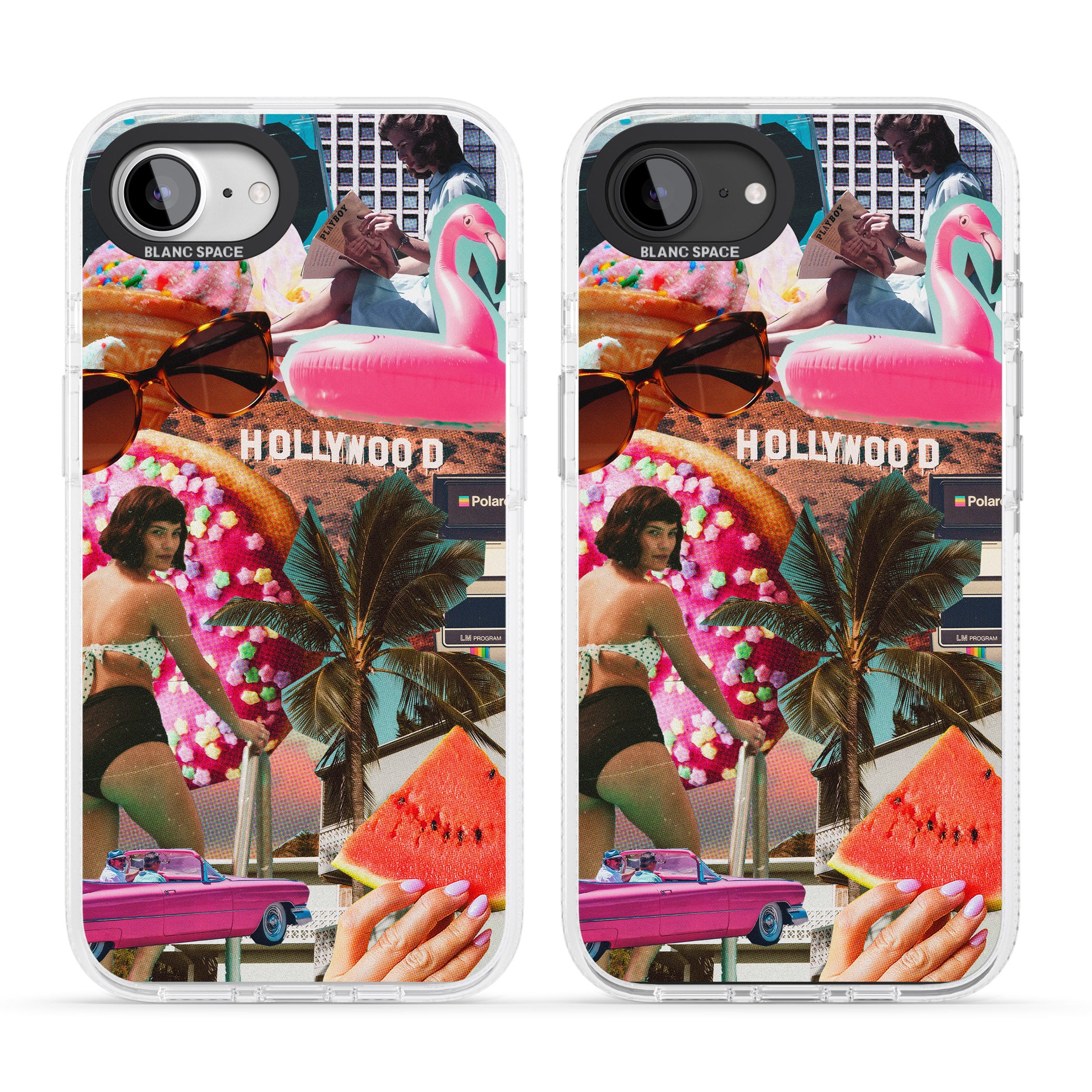 Vintage Collage: Hollywood Mix iPhone 16e Clear Case Impact Air - Blanc Space