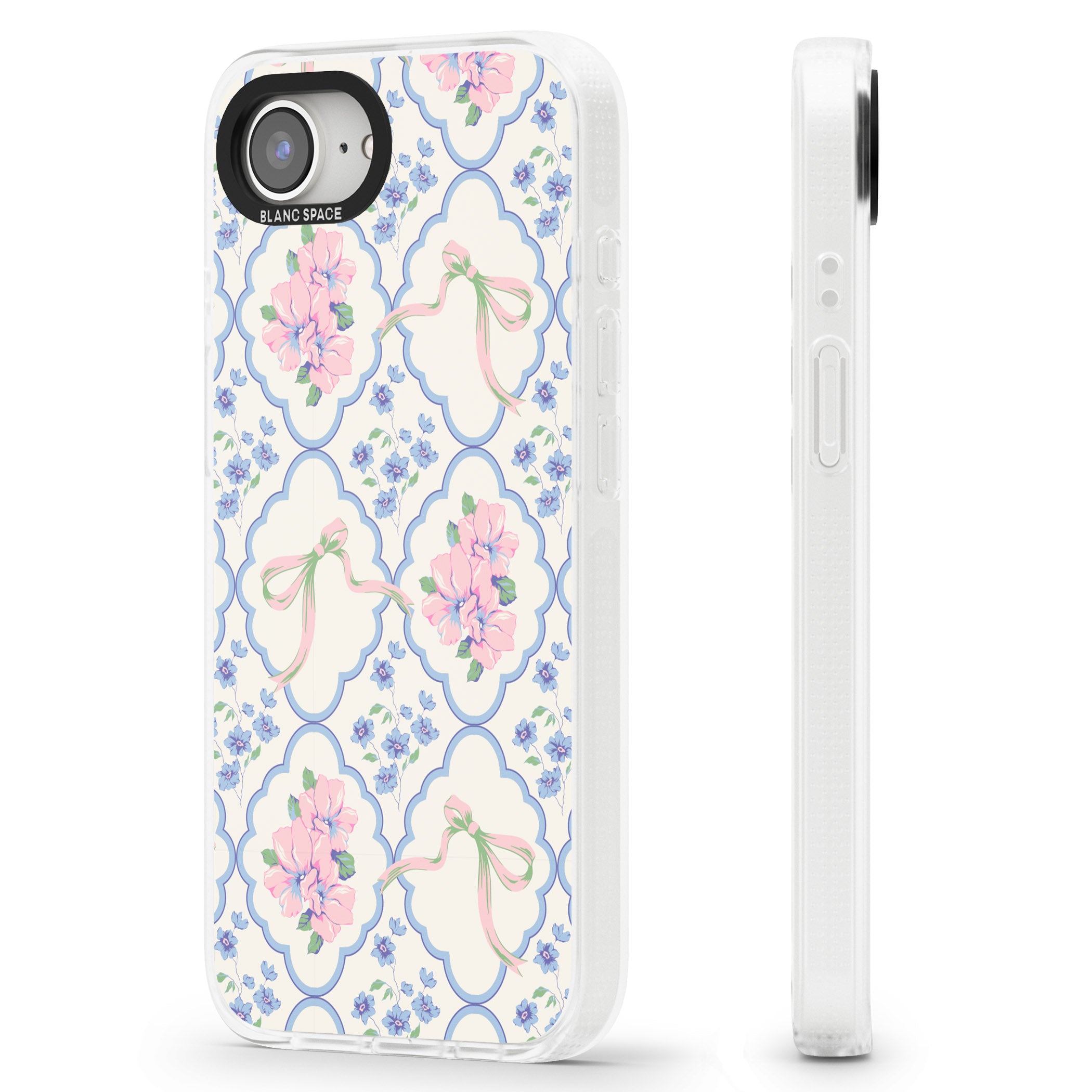 Coquette Flowers & Bows iPhone 16e Clear Case Impact Air - Blanc Space