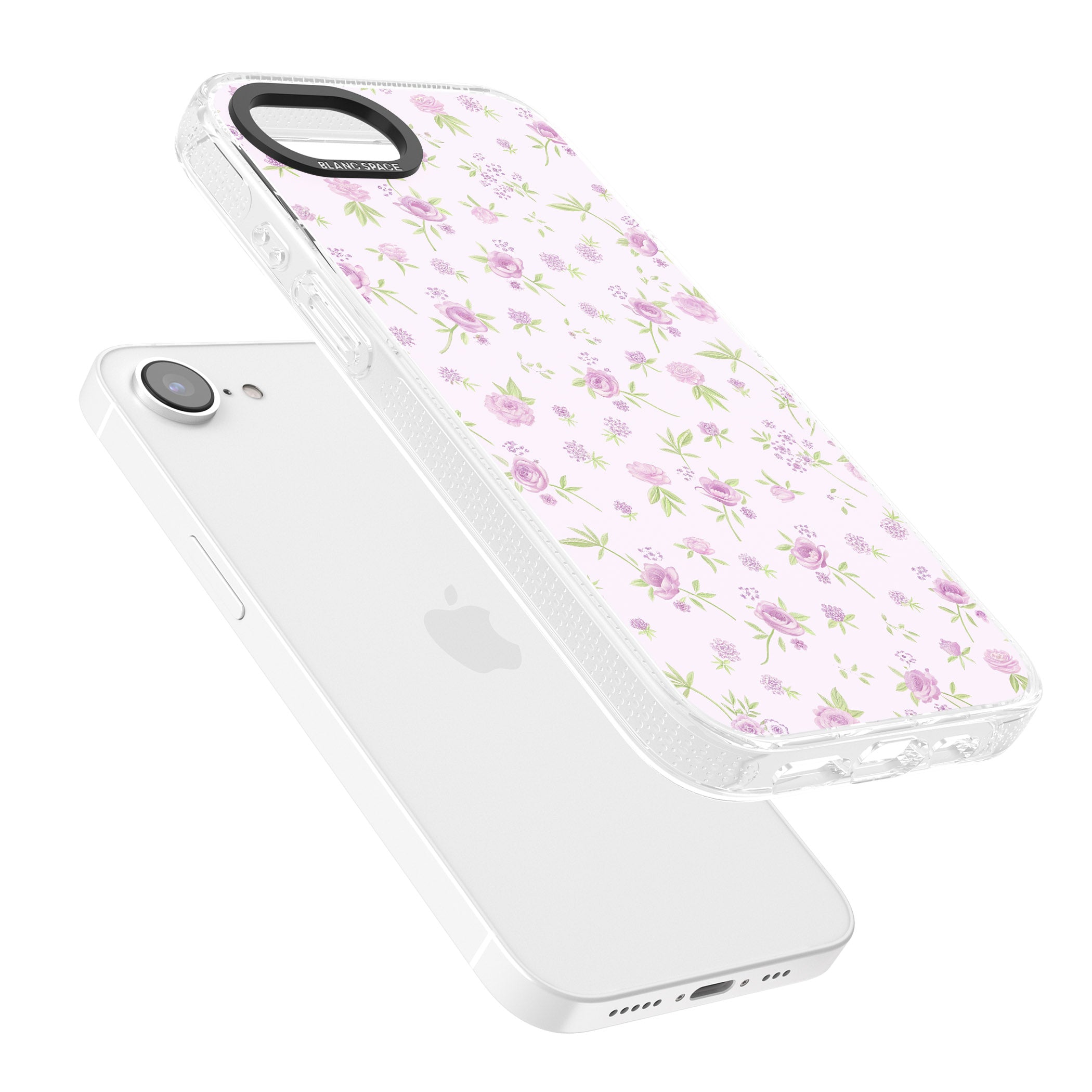 Pink Peonies iPhone 16e Clear Case Impact Air - Blanc Space