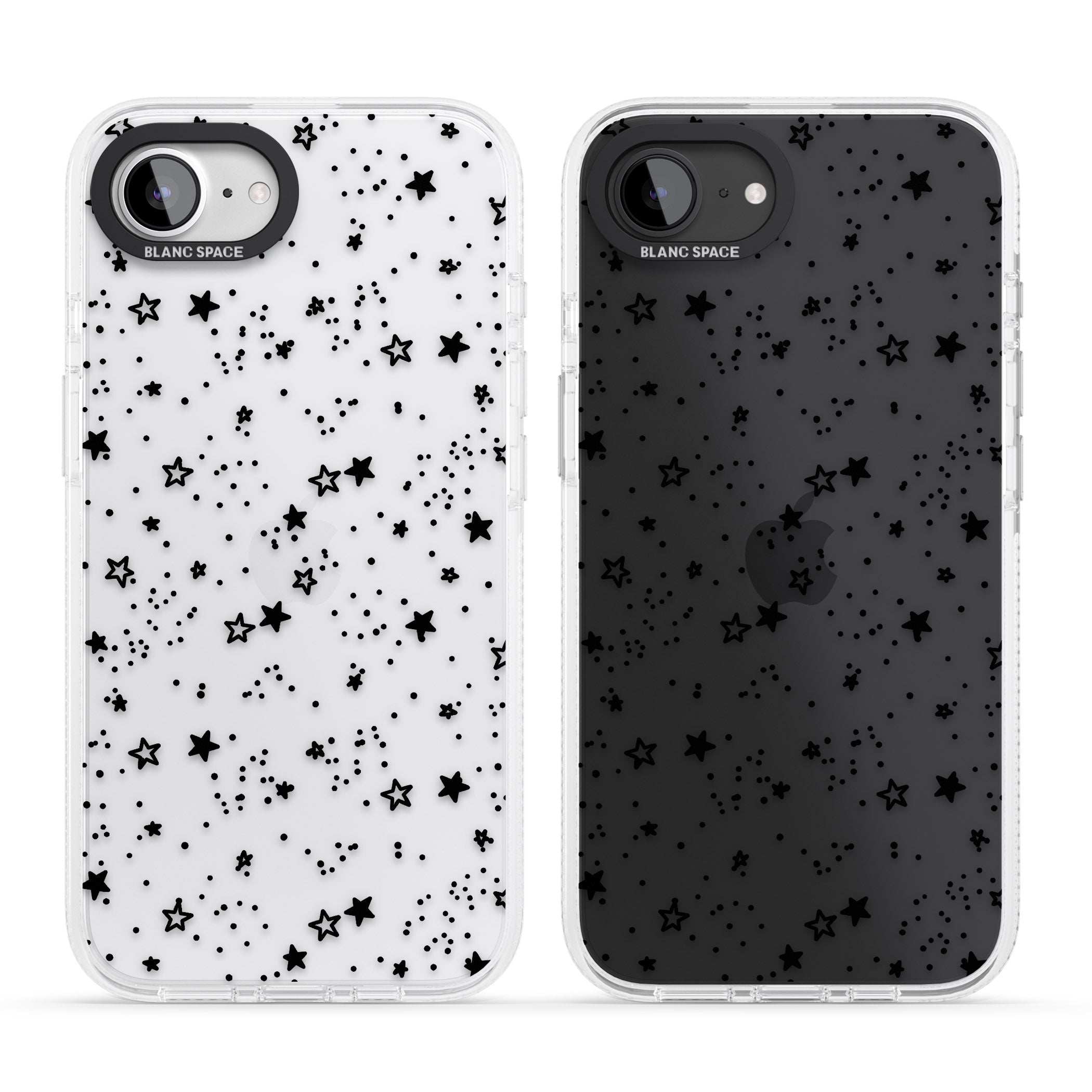 Solid Stars iPhone 16e Clear Case Impact Air - Blanc Space