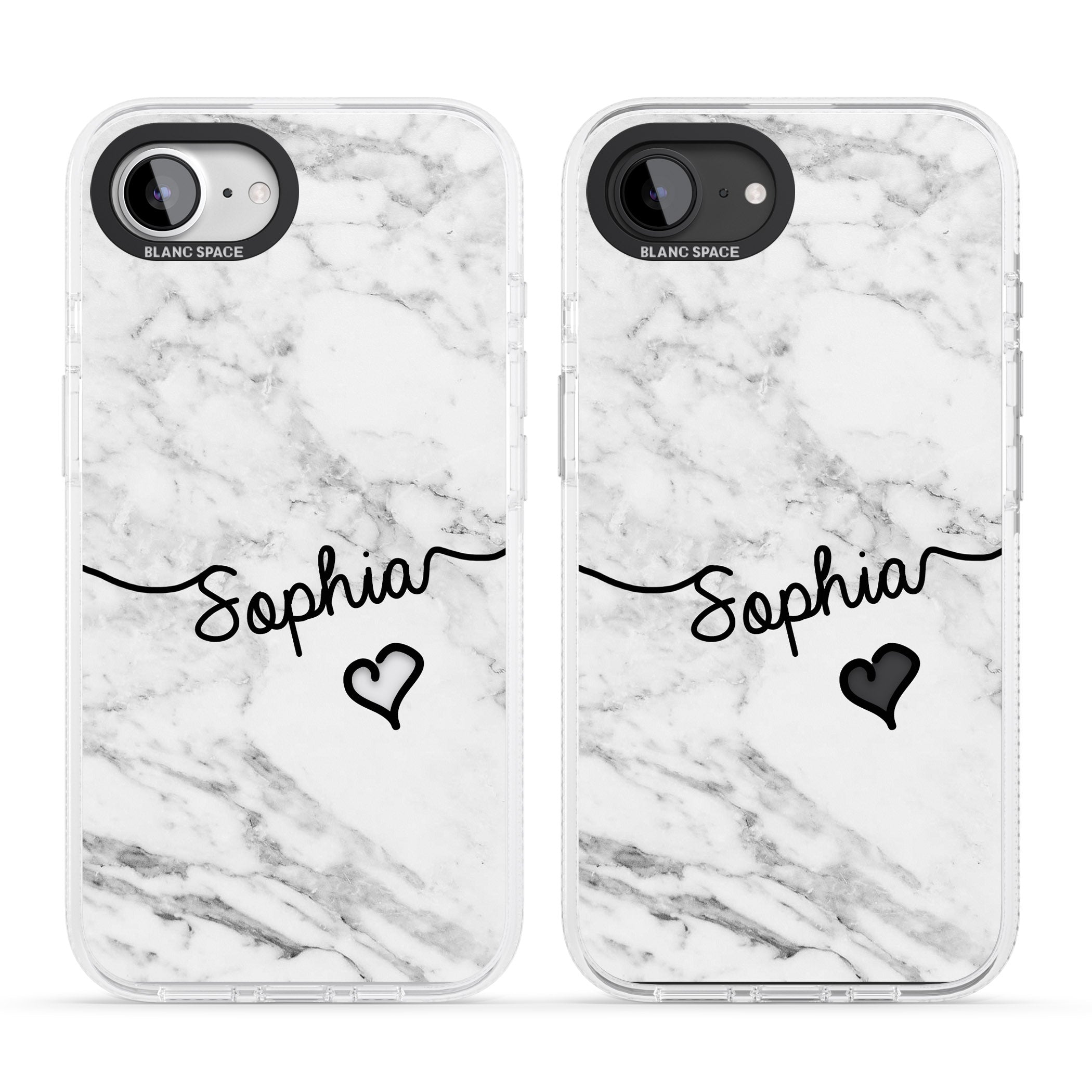 White Marble iPhone 16e Clear Case Impact Air - Blanc Space