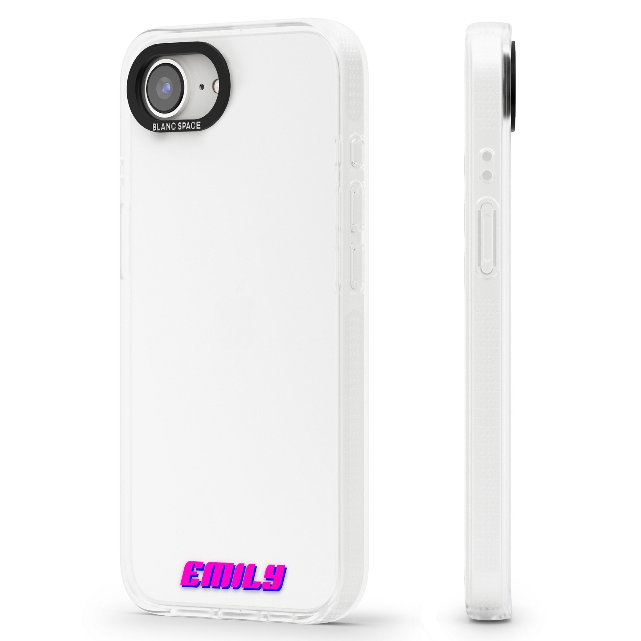 Personalised Clear Text 2C iPhone 16e Clear Case Impact Air - Blanc Space