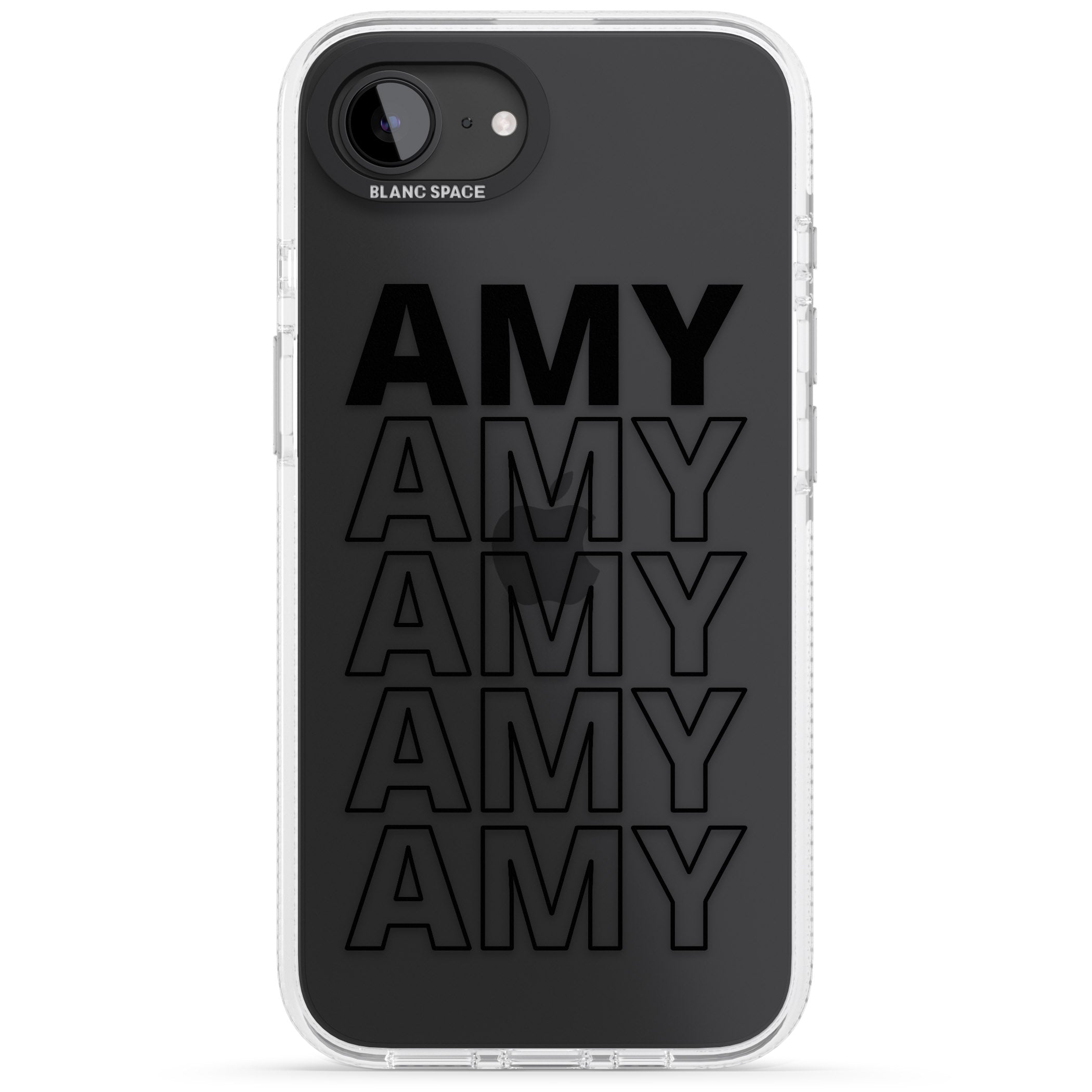 Personalised Clear Text 5E iPhone 16e Clear Case Impact Air - Blanc Space
