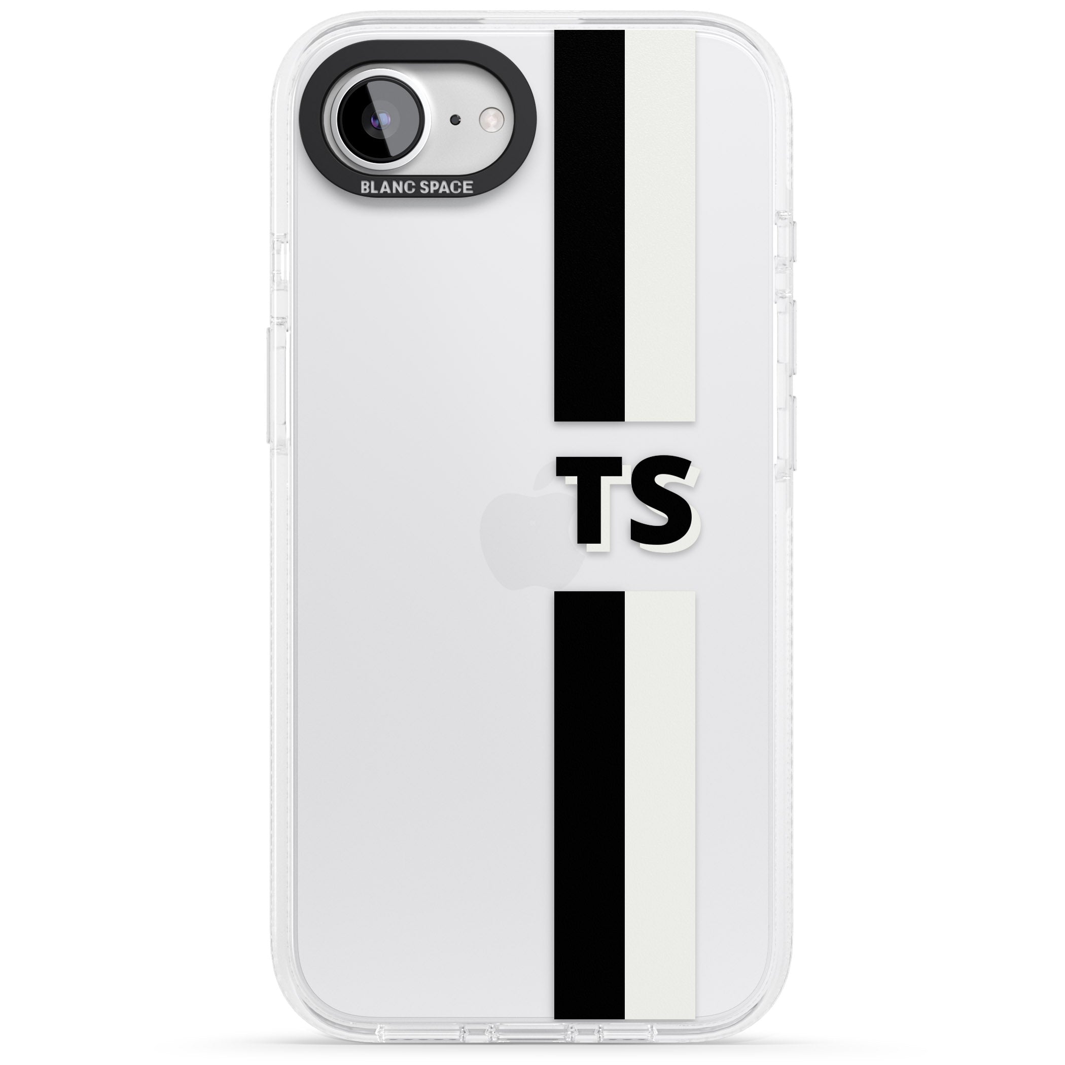 Personalised Clear Text 6A iPhone 16e Clear Case Impact Air - Blanc Space