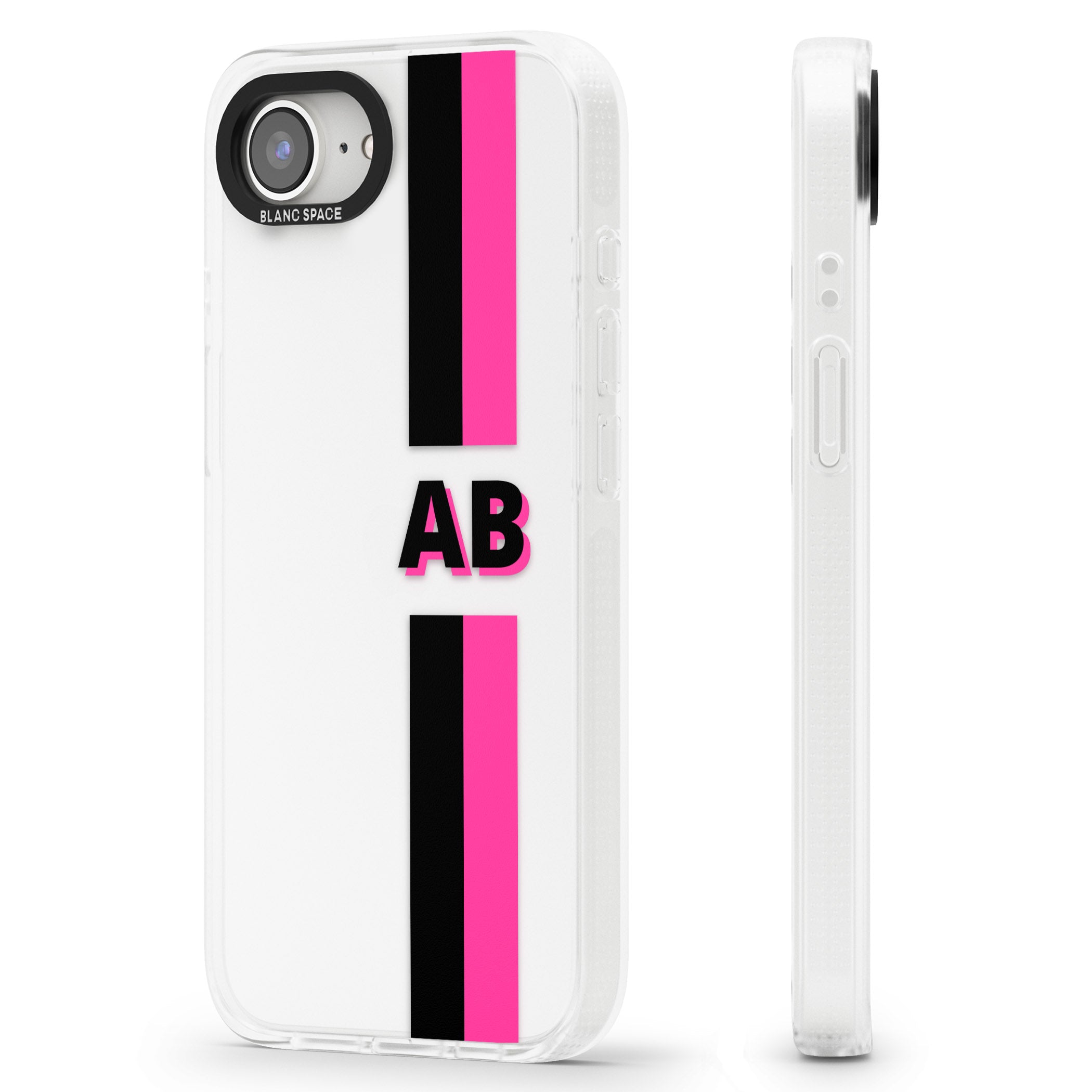 Personalised Clear Text 6D iPhone 16e Clear Case Impact Air - Blanc Space