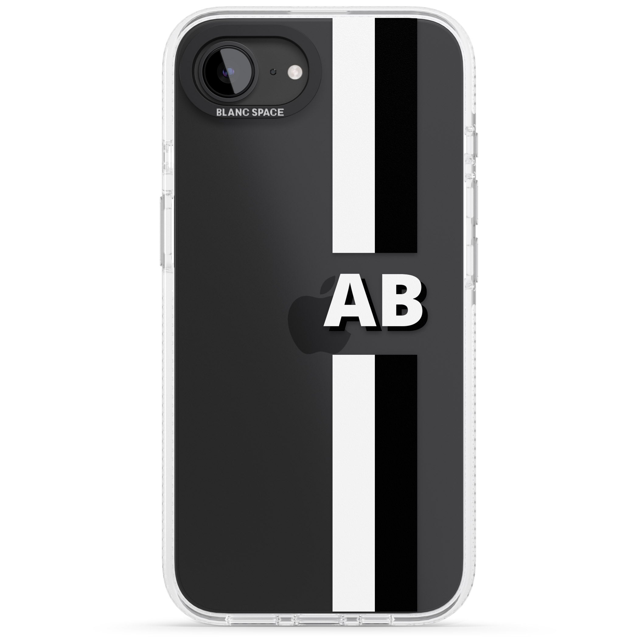 Personalised Clear Text 6E iPhone 16e Clear Case Impact Air - Blanc Space