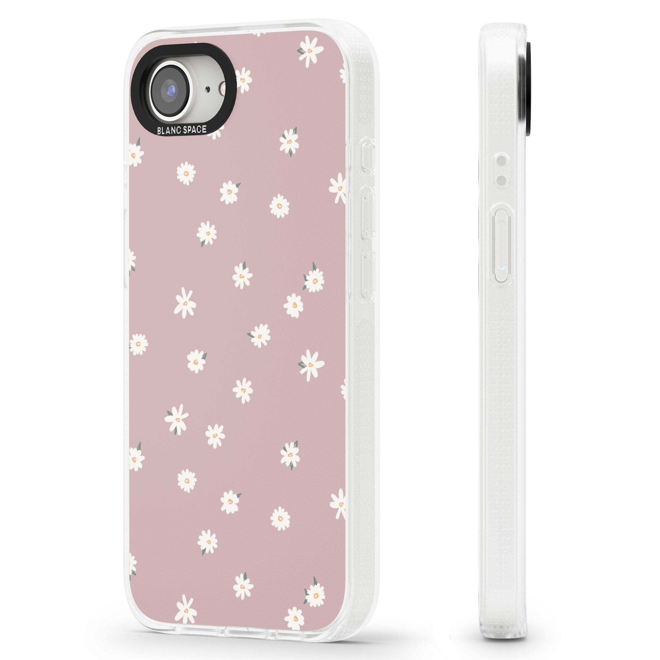 Dark Pink Cute Floral Design iPhone 16e Clear Case Impact Air - Blanc Space