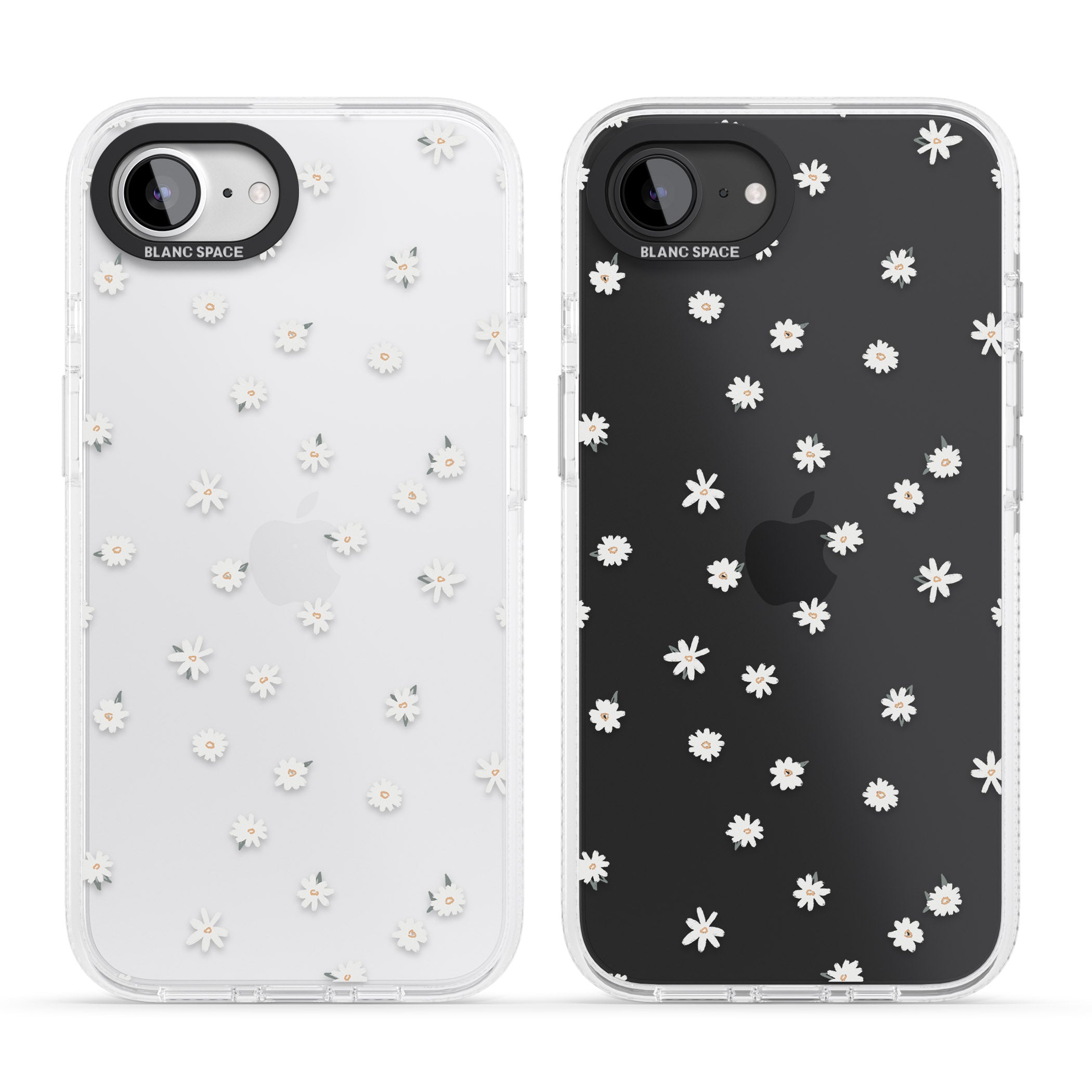 Painted Daises on Transparent iPhone 16e Clear Case Impact Air - Blanc Space