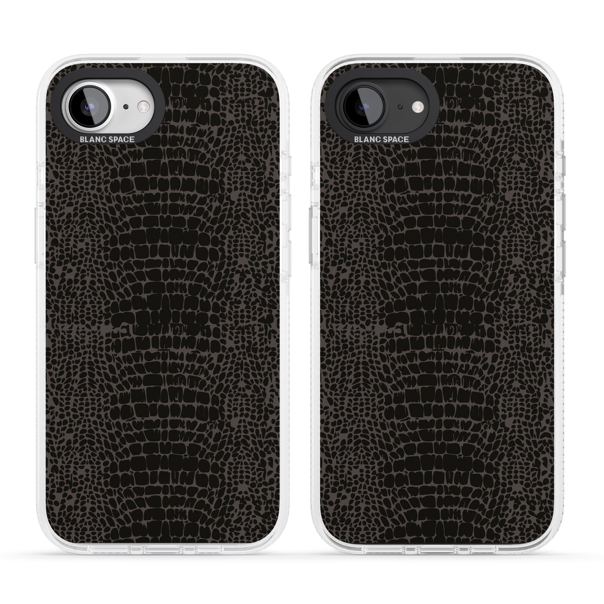 Dark Animal Print Pattern Snake Skin iPhone 16e Clear Case Impact Air - Blanc Space