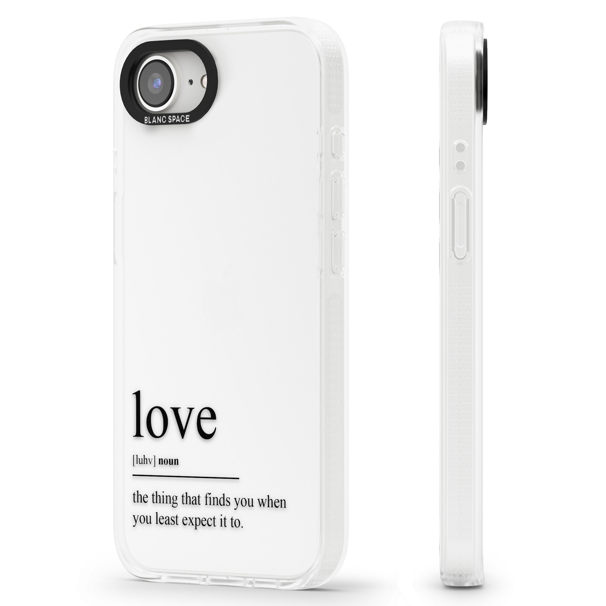 Love iPhone 16e Clear Case Impact Air - Blanc Space