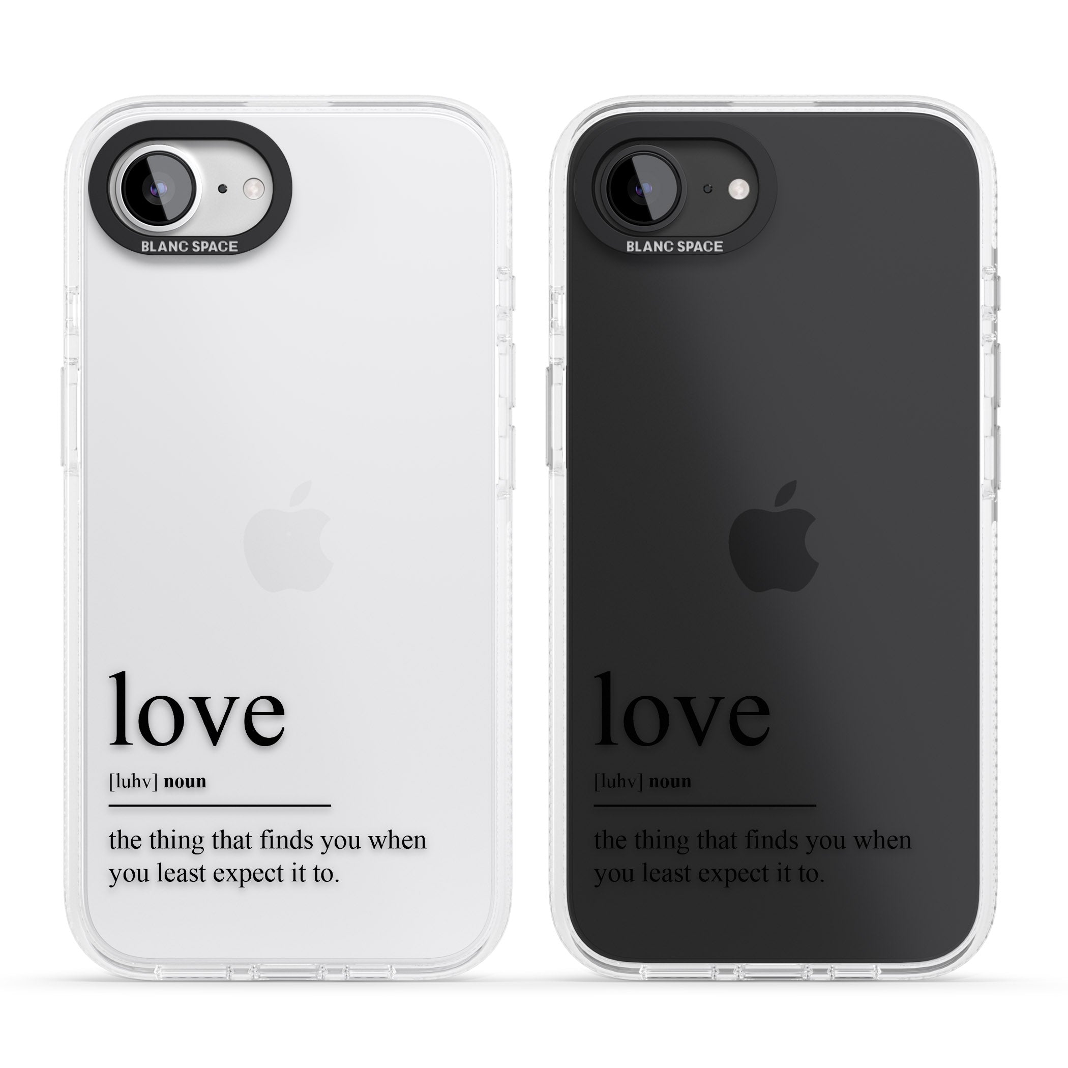 Love iPhone 16e Clear Case Impact Air - Blanc Space