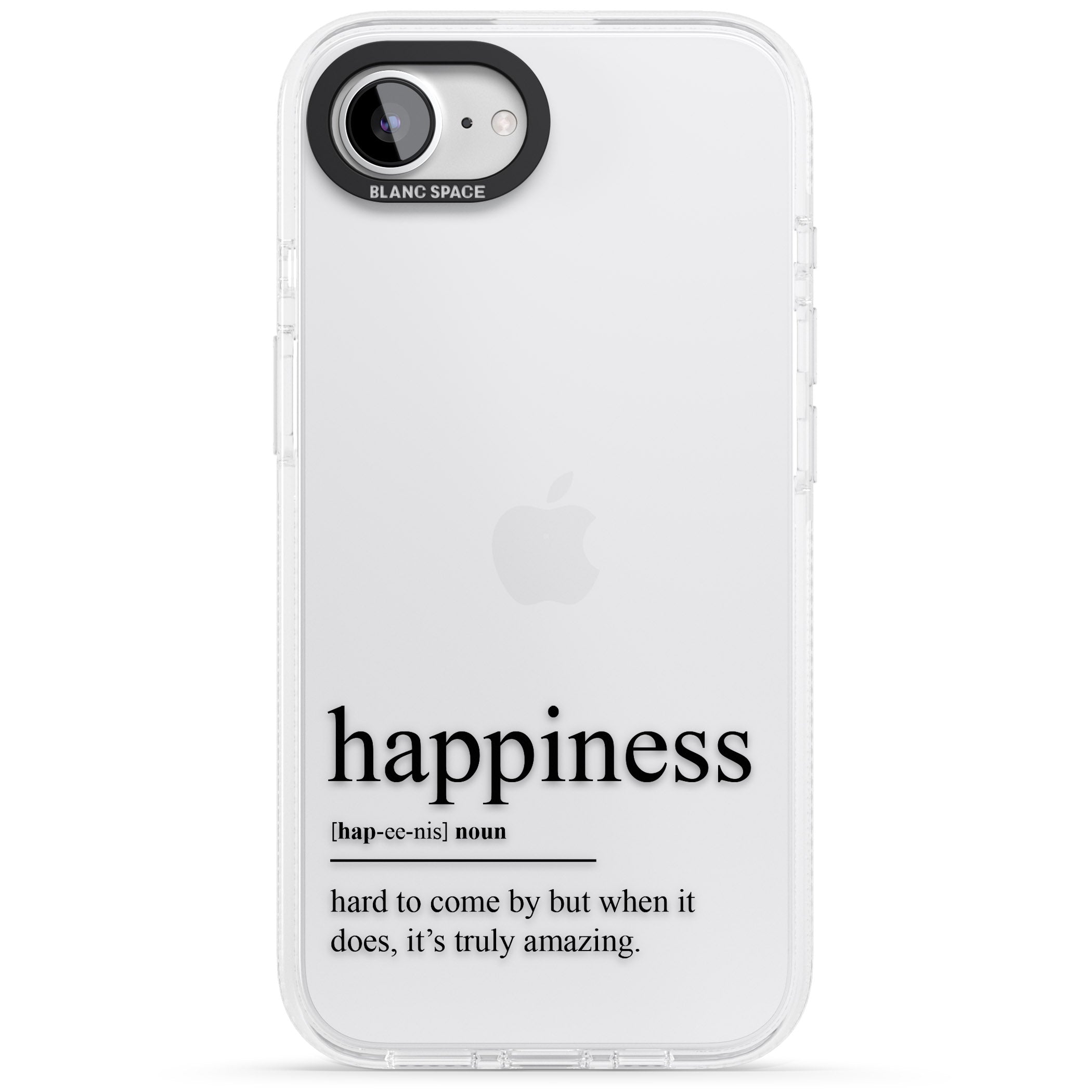 Happiness iPhone 16e Clear Case Impact Air - Blanc Space