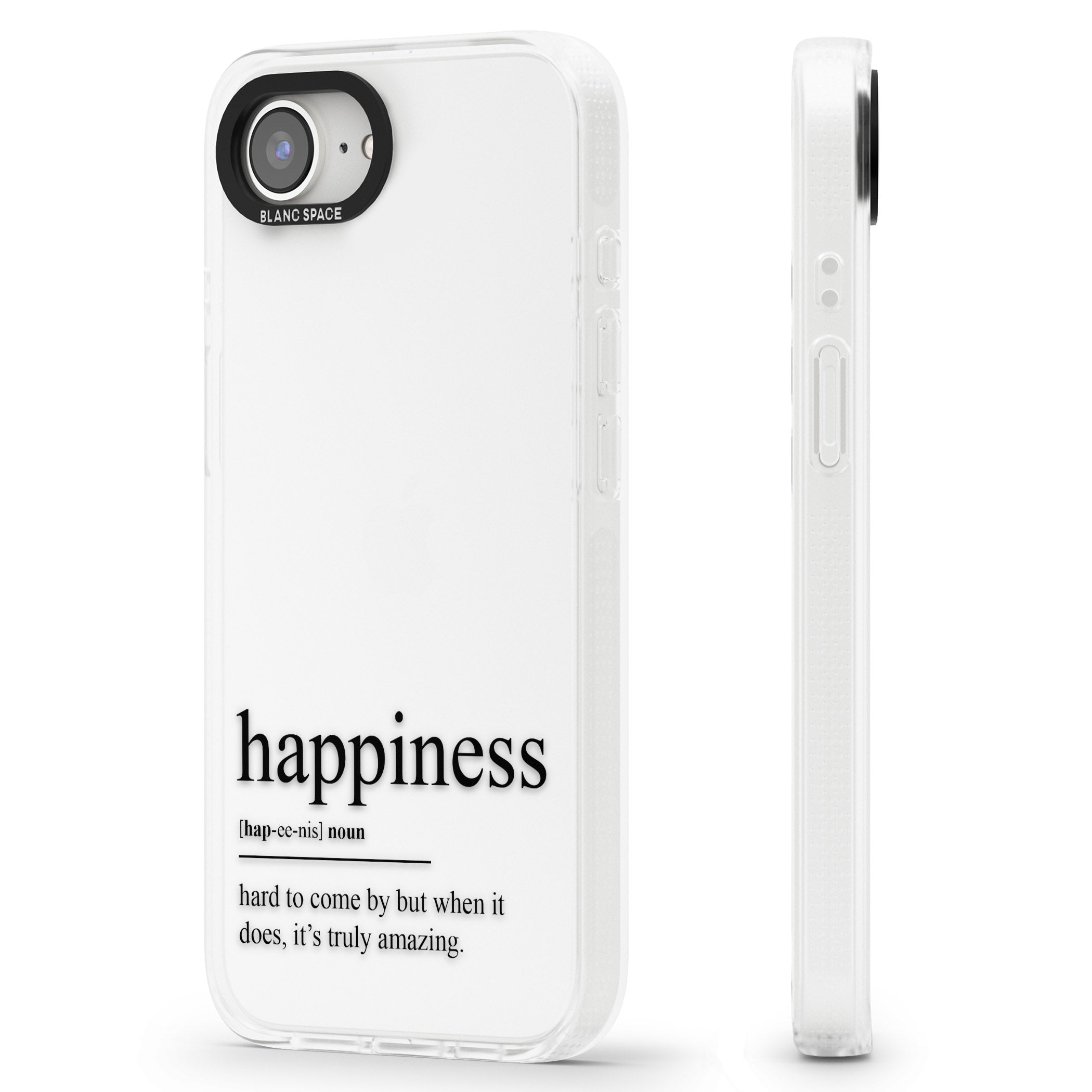 Happiness iPhone 16e Clear Case Impact Air - Blanc Space
