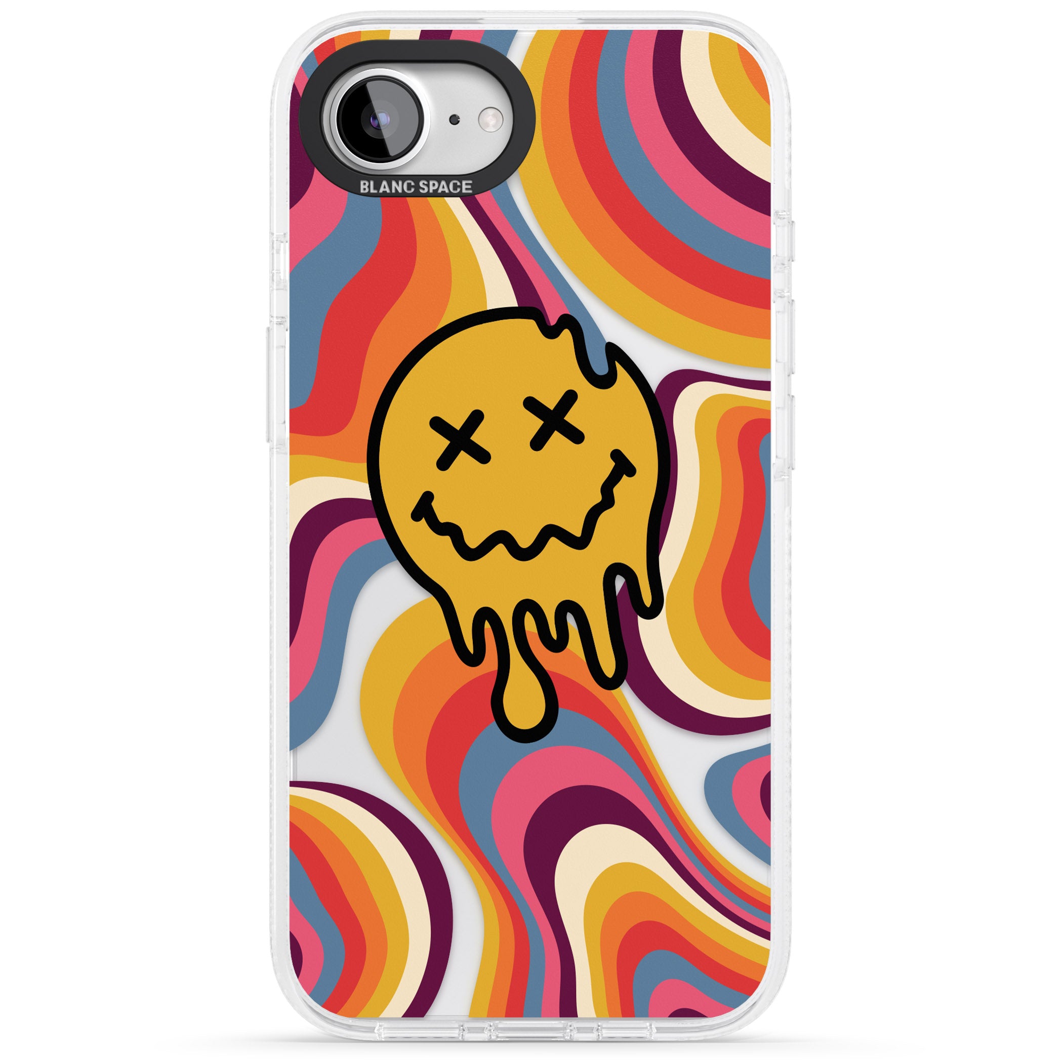 Trippy Face Melt iPhone 16e Clear Case Impact Air - Blanc Space