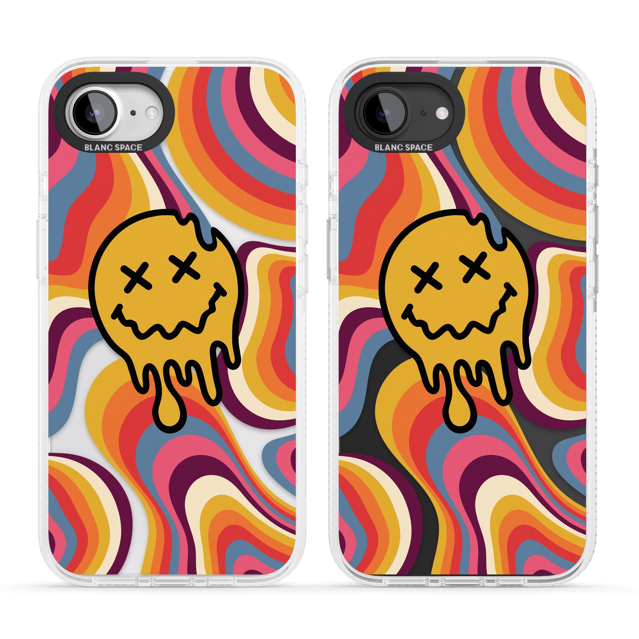 Trippy Face Melt iPhone 16e Clear Case Impact Air - Blanc Space