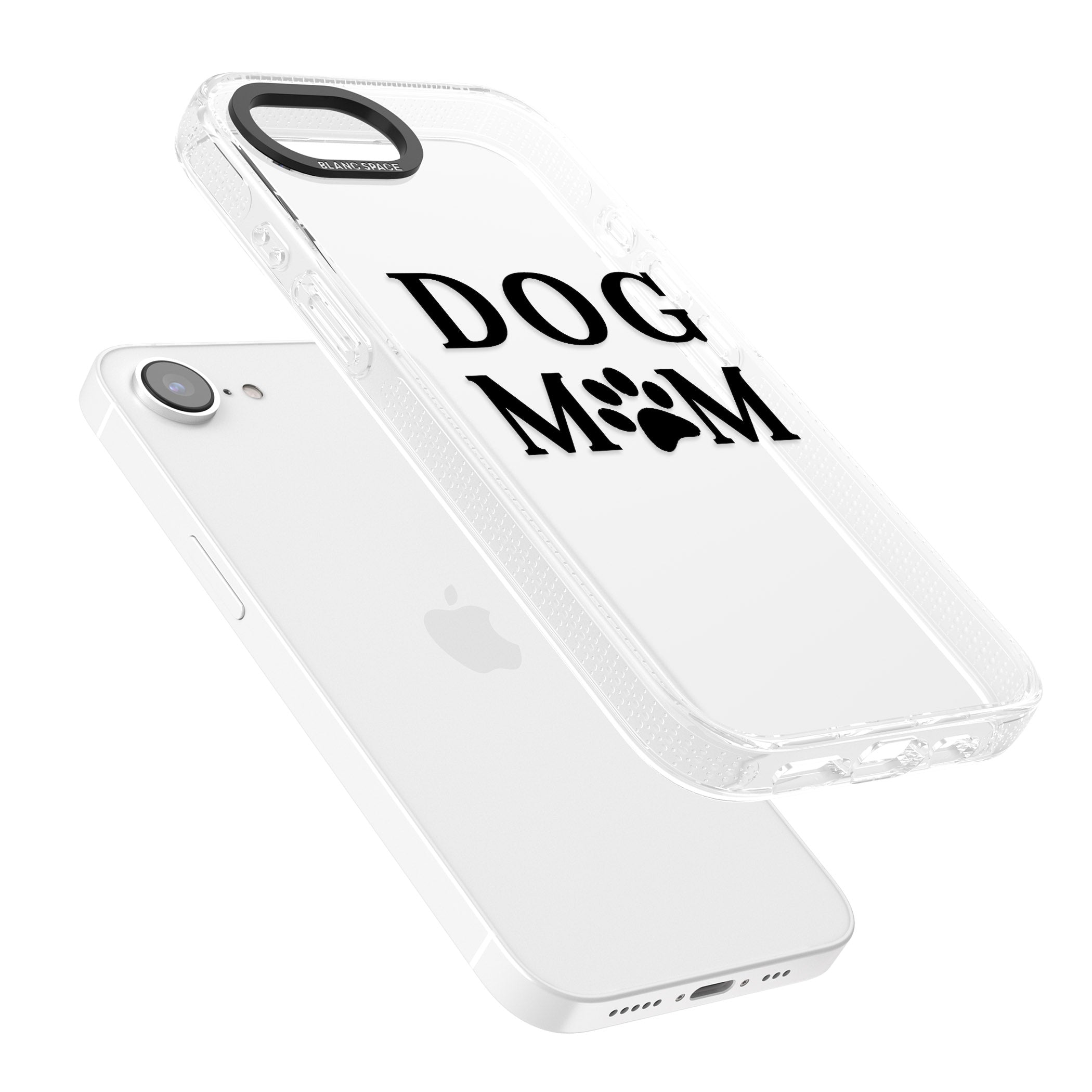 Dog Mom Paw Print iPhone 16e Clear Case Impact Air - Blanc Space