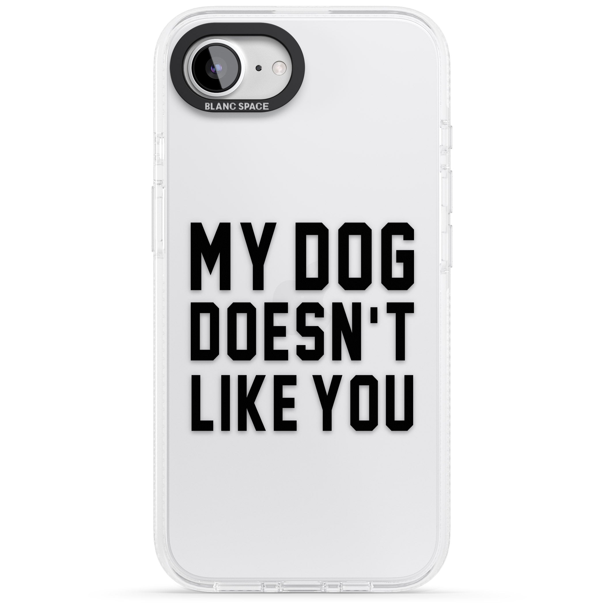 Dog Doesn't Like You iPhone 16e Clear Case Impact Air - Blanc Space