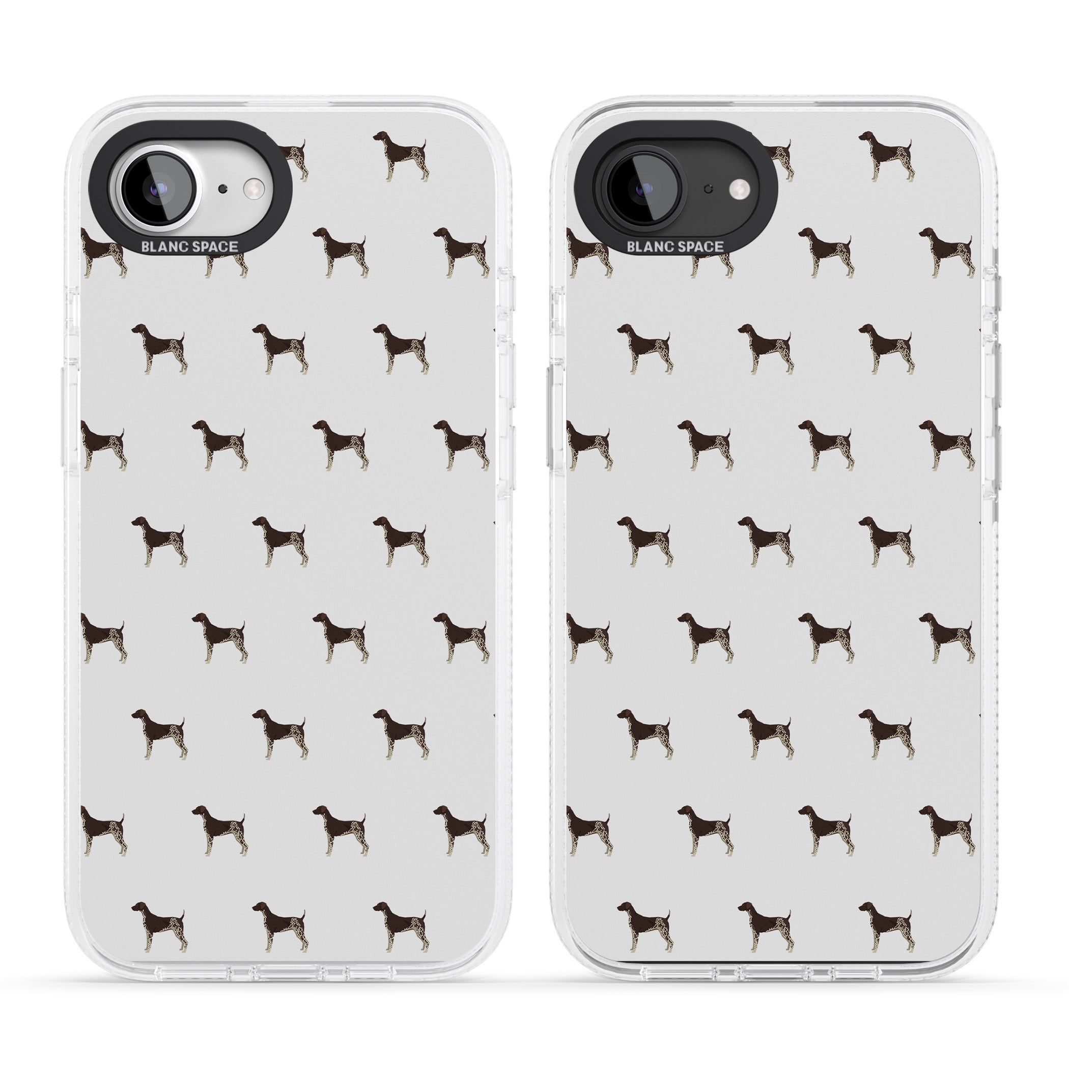 German Shorthaired Pointer Dog Pattern iPhone 16e Clear Case Impact Air - Blanc Space