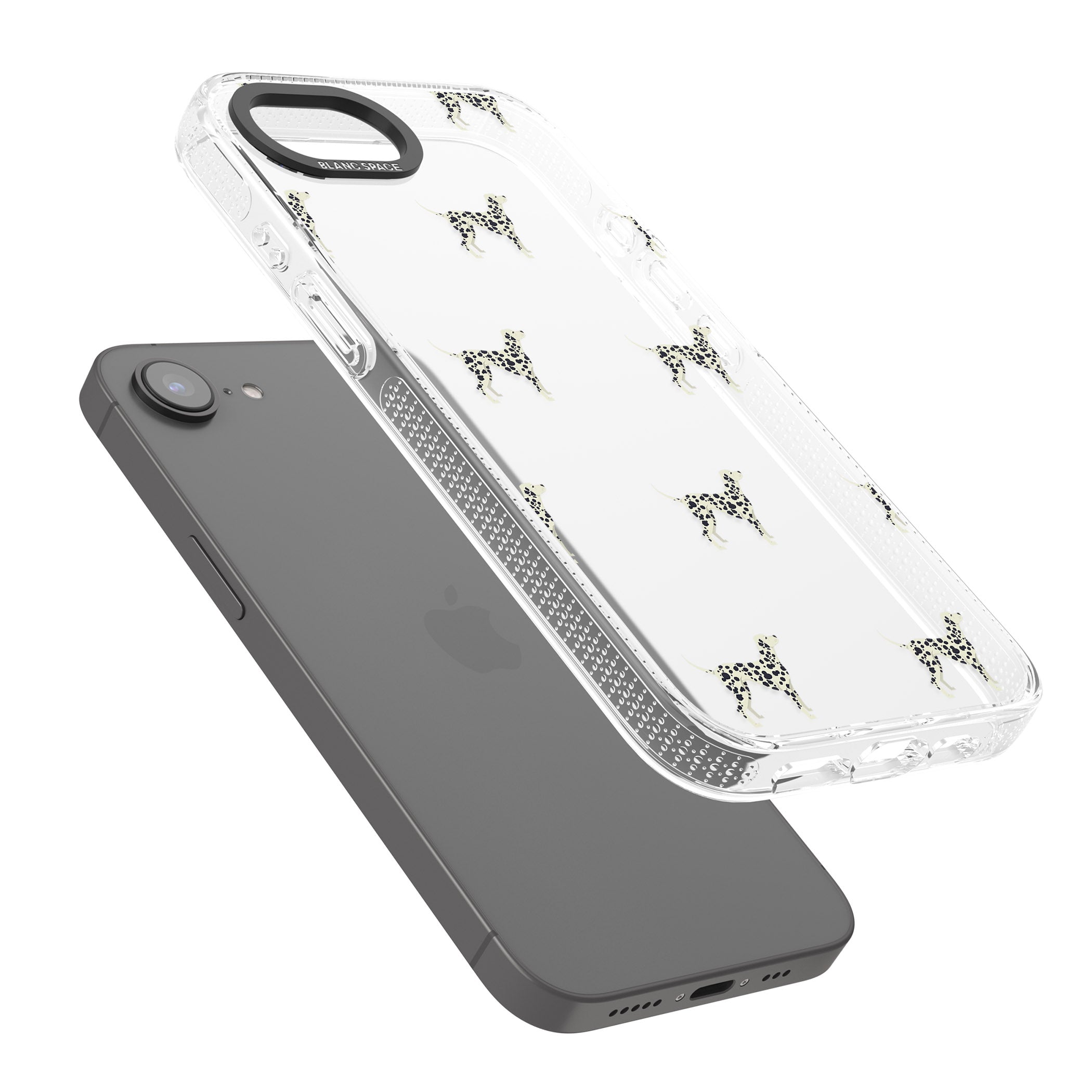 Dalmation Dog Pattern Clear iPhone 16e Clear Case Impact Air - Blanc Space