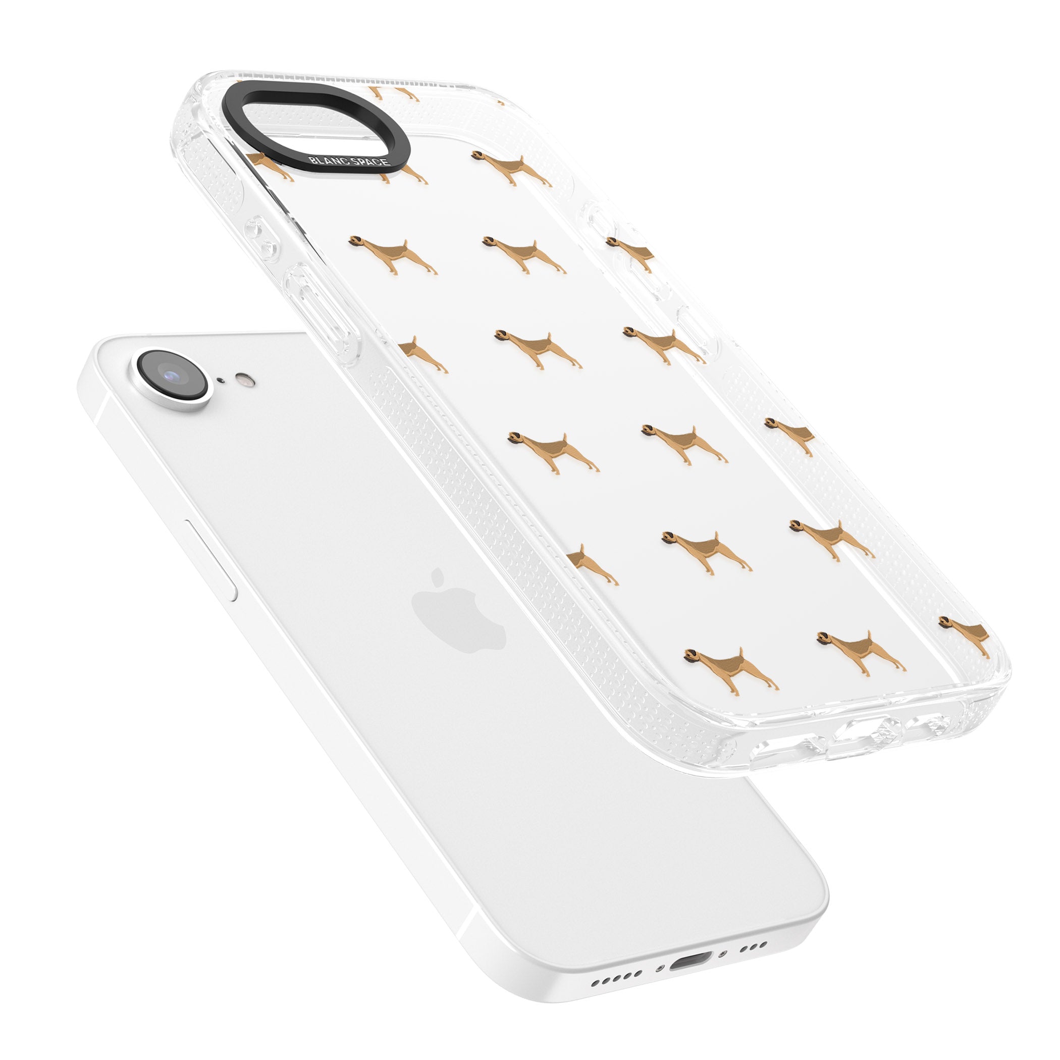 Border Terrier Dog Pattern Clear iPhone 16e Clear Case Impact Air - Blanc Space