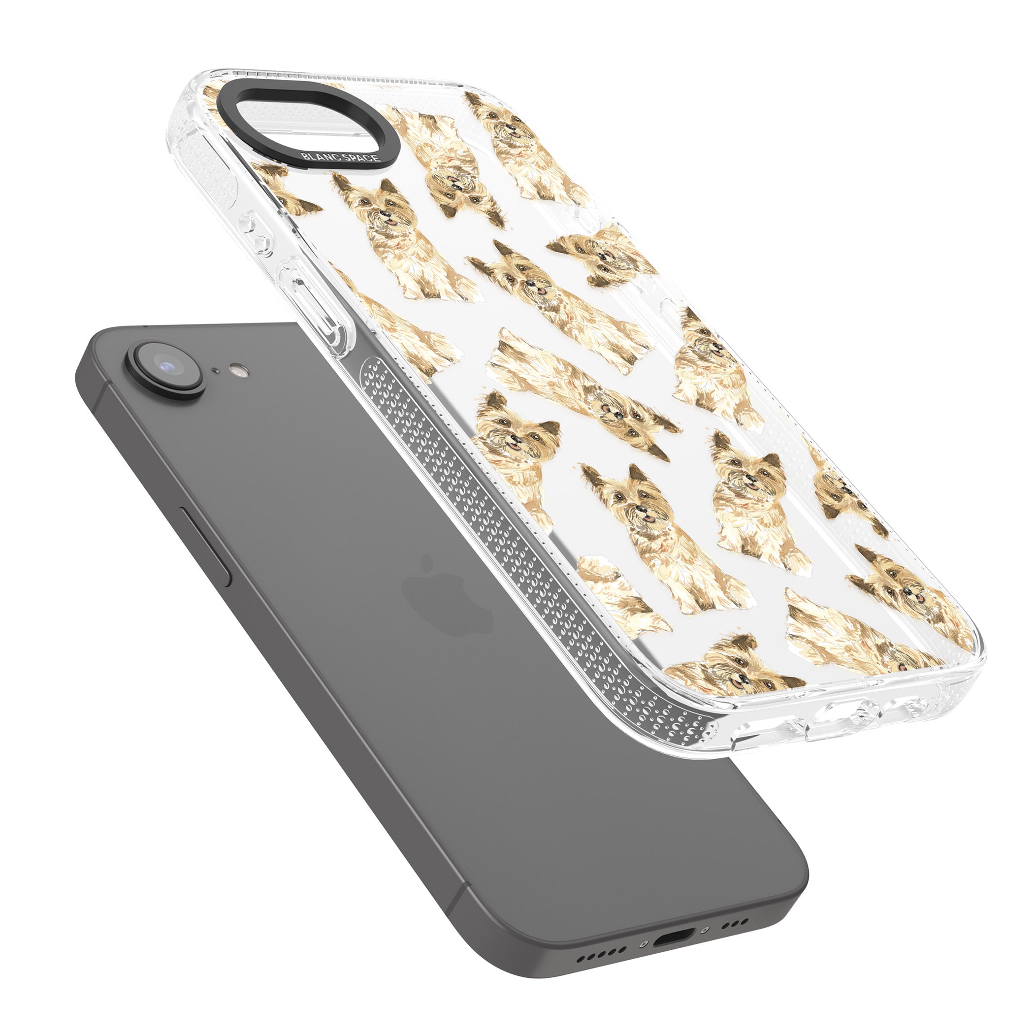 Cairn Terrier Watercolour Dog Pattern iPhone 16e Clear Case Impact Air - Blanc Space