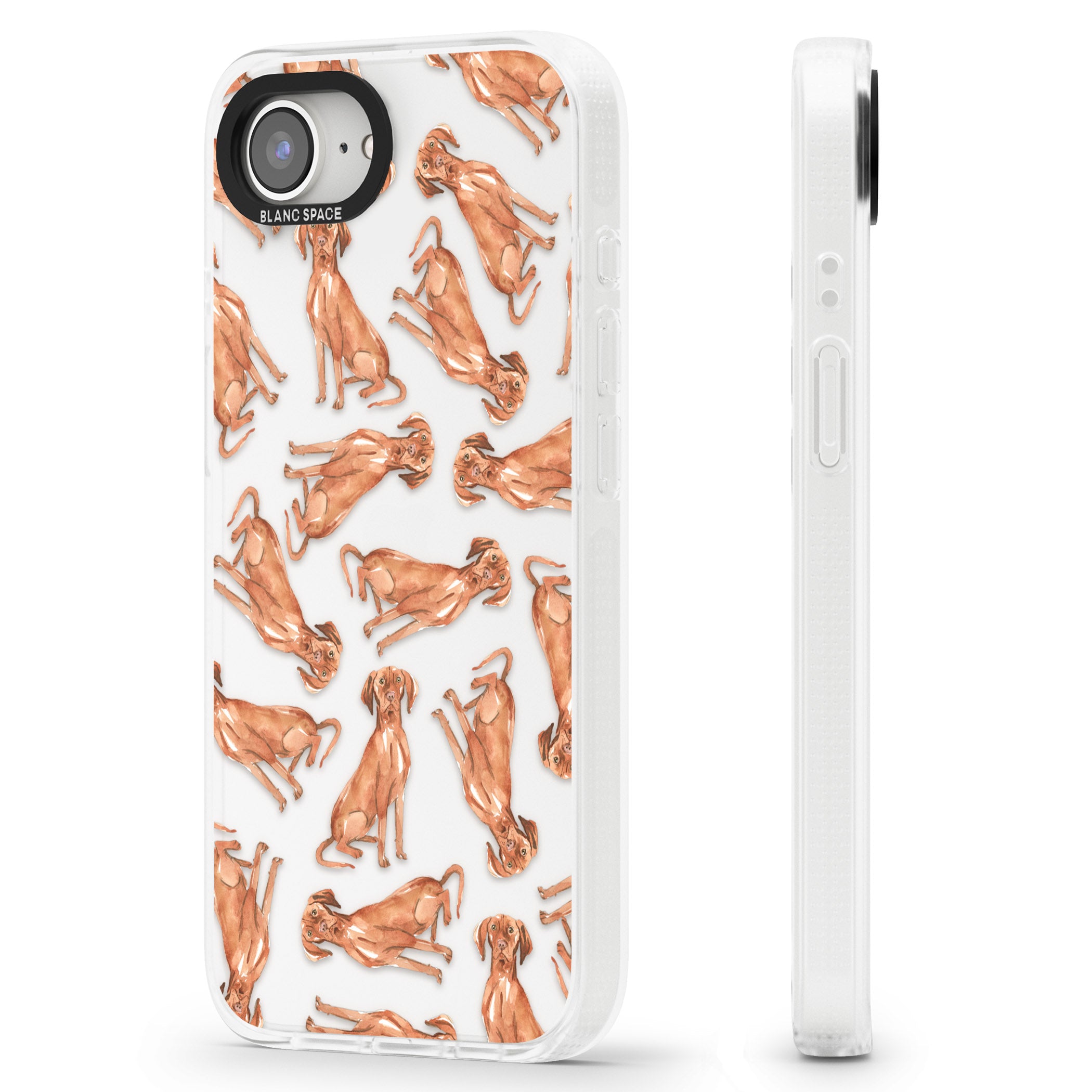 Hungarian Vizsla Watercolour Dog Pattern iPhone 16e Clear Case Impact Air - Blanc Space