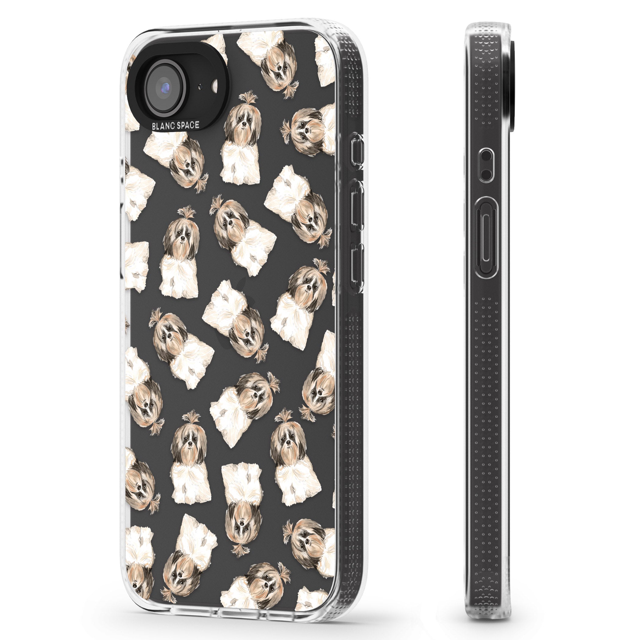 Shih tzu (Long Hair) Watercolour Dog Pattern iPhone 16e Clear Case Impact Air - Blanc Space