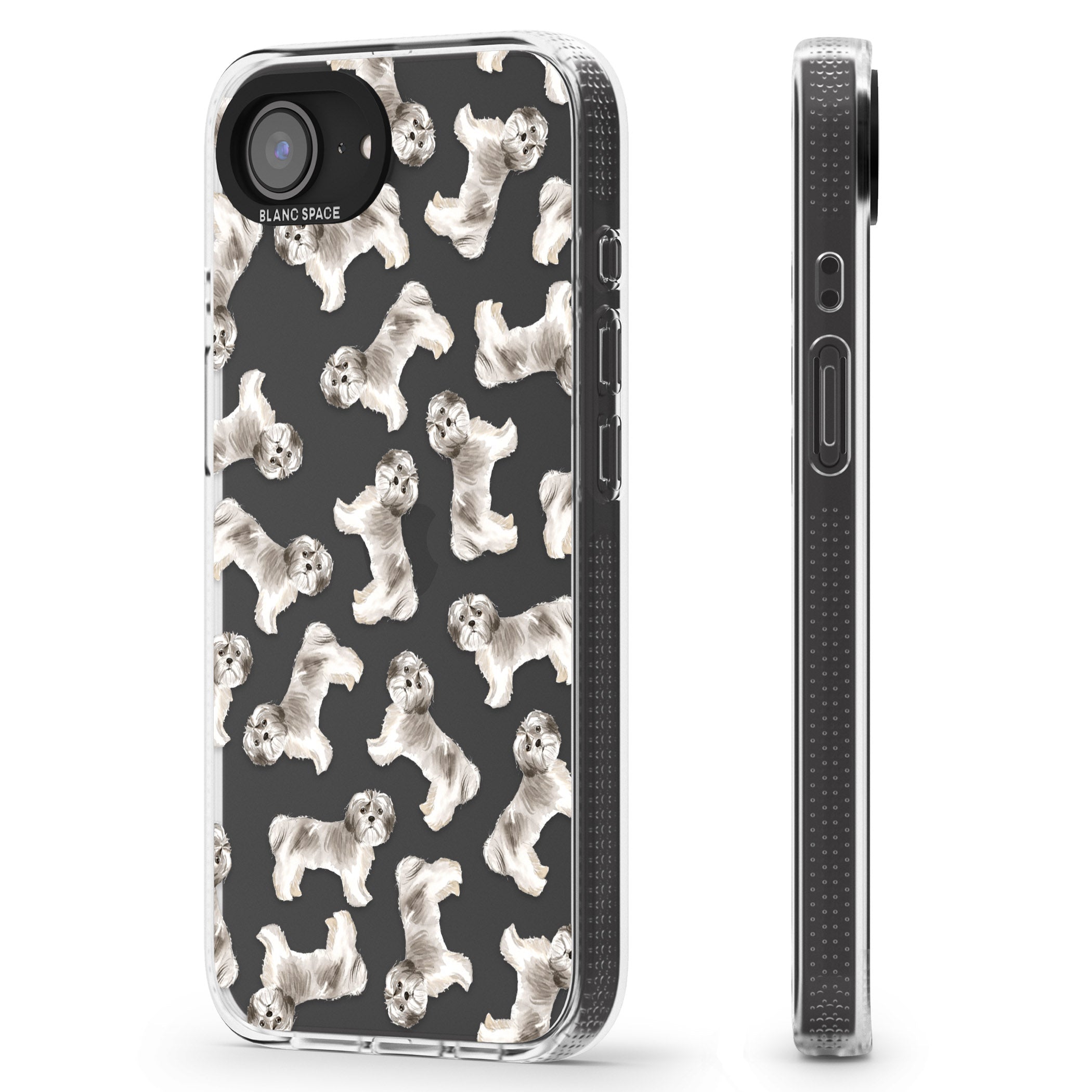 Shih tzu (Short Hair) Watercolour Dog Pattern iPhone 16e Clear Case Impact Air - Blanc Space