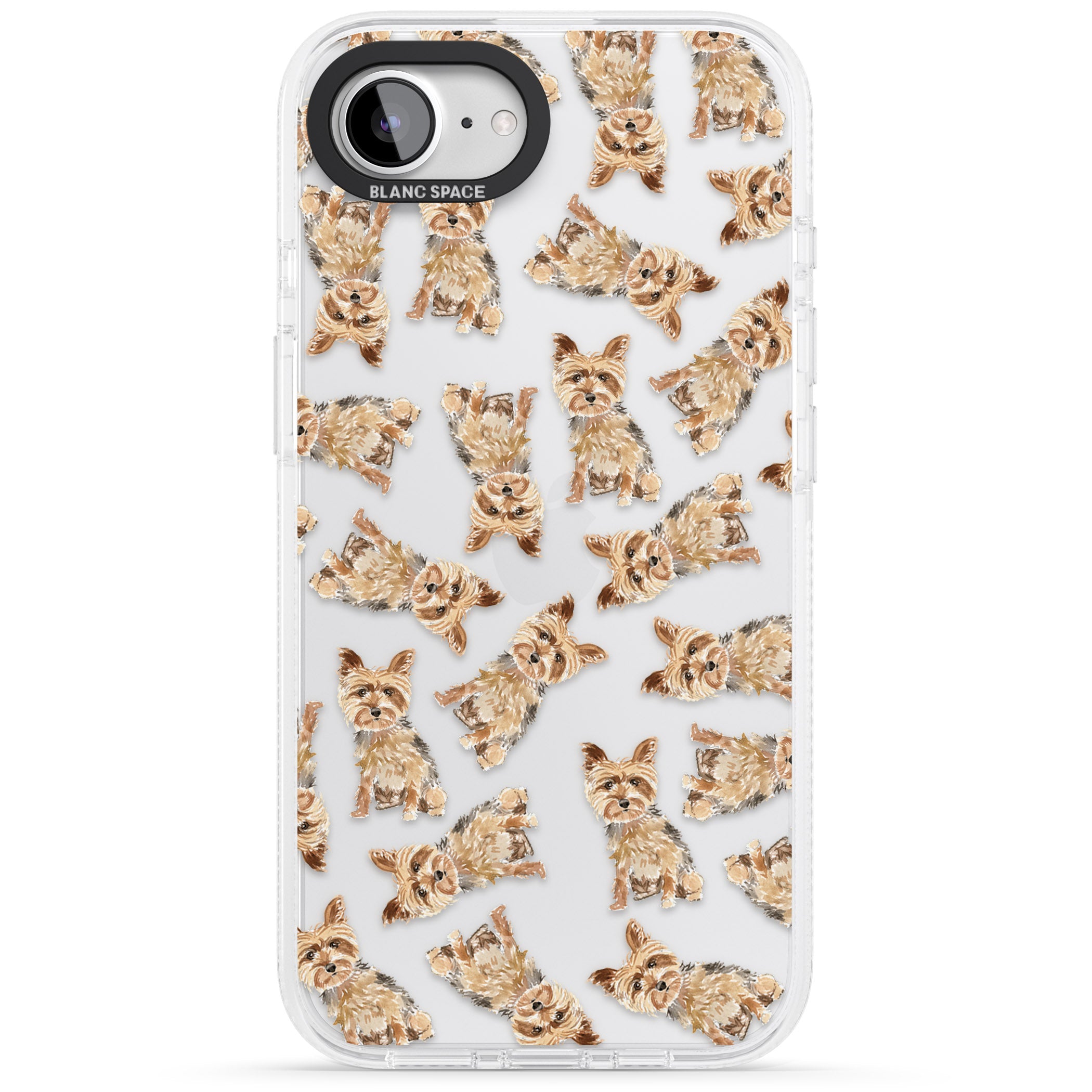 Yorkshire Terrier Watercolour Dog Pattern iPhone 16e Clear Case Impact Air - Blanc Space