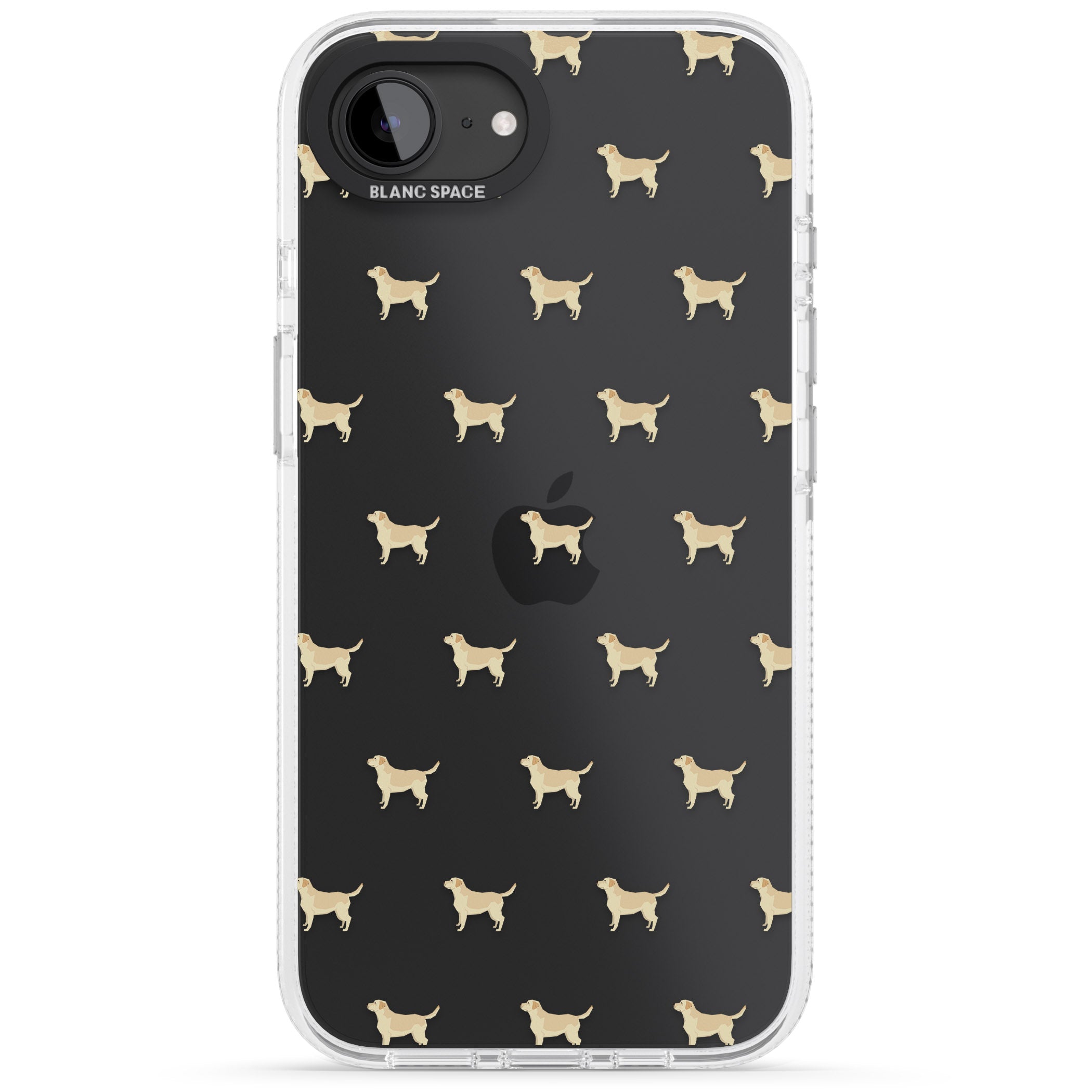 Tan Labrador Dog Pattern Clear iPhone 16e Clear Case Impact Air - Blanc Space