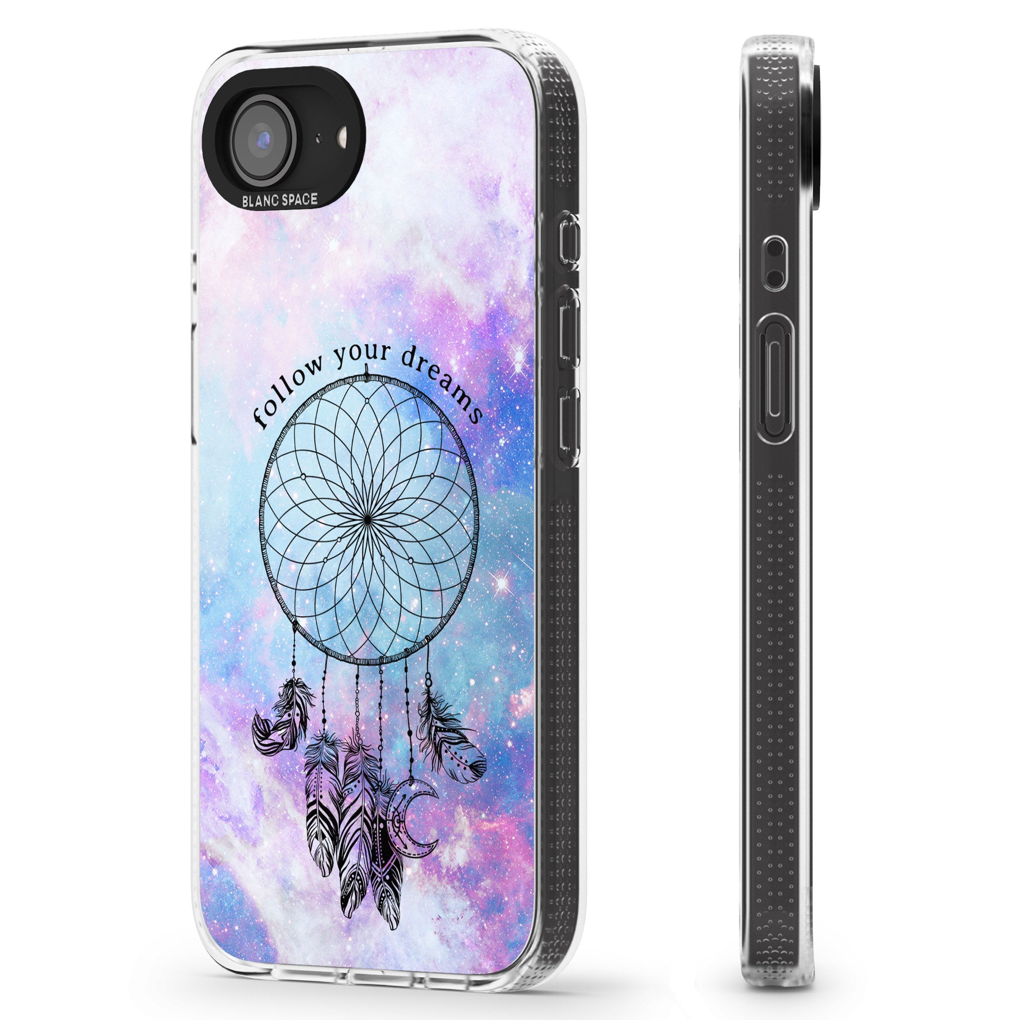 Simple Galaxy Pattern Dreamcatcher iPhone 16e Clear Case Impact Air - Blanc Space