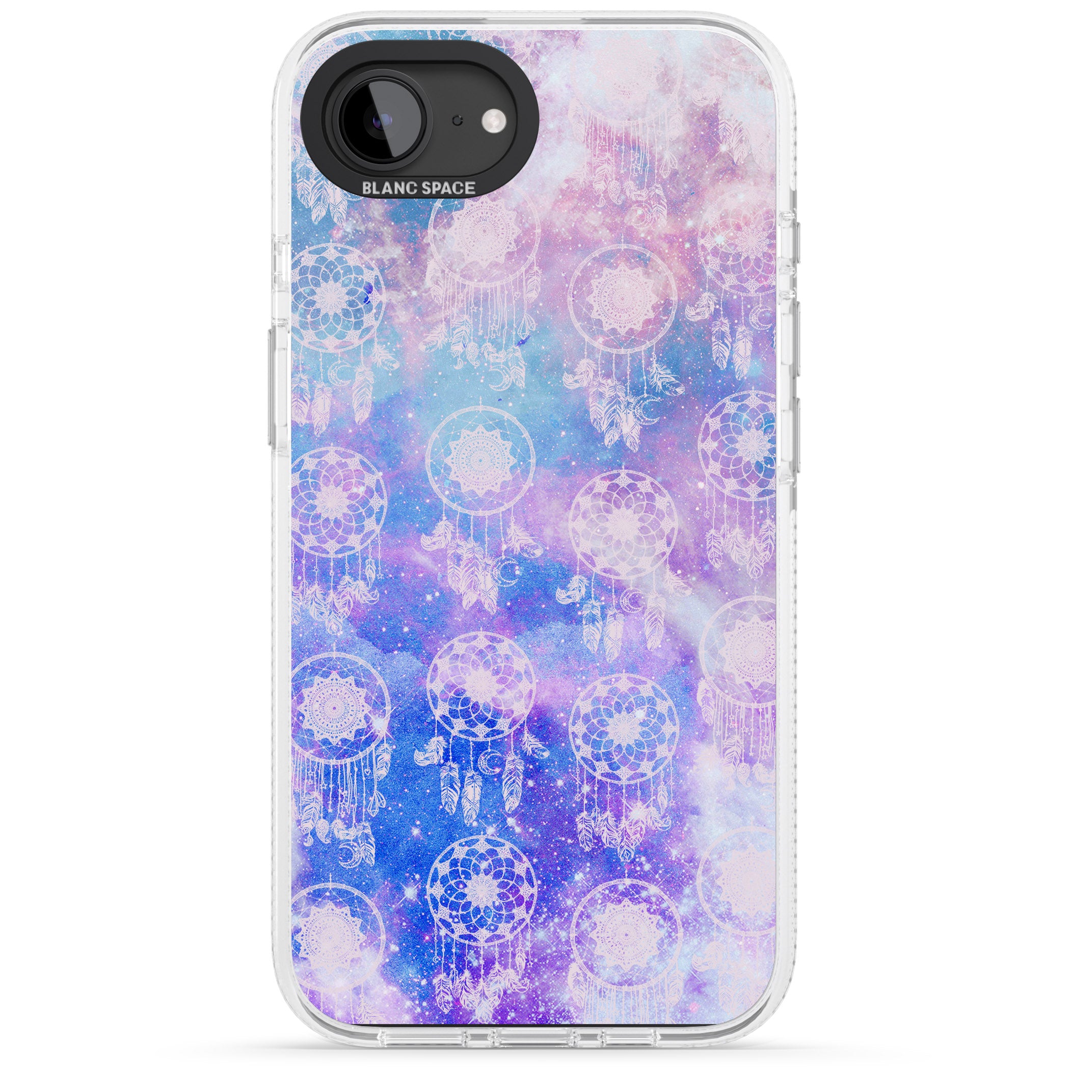Dreamcatcher Pattern Galaxy Print Tie Dye iPhone 16e Clear Case Impact Air - Blanc Space