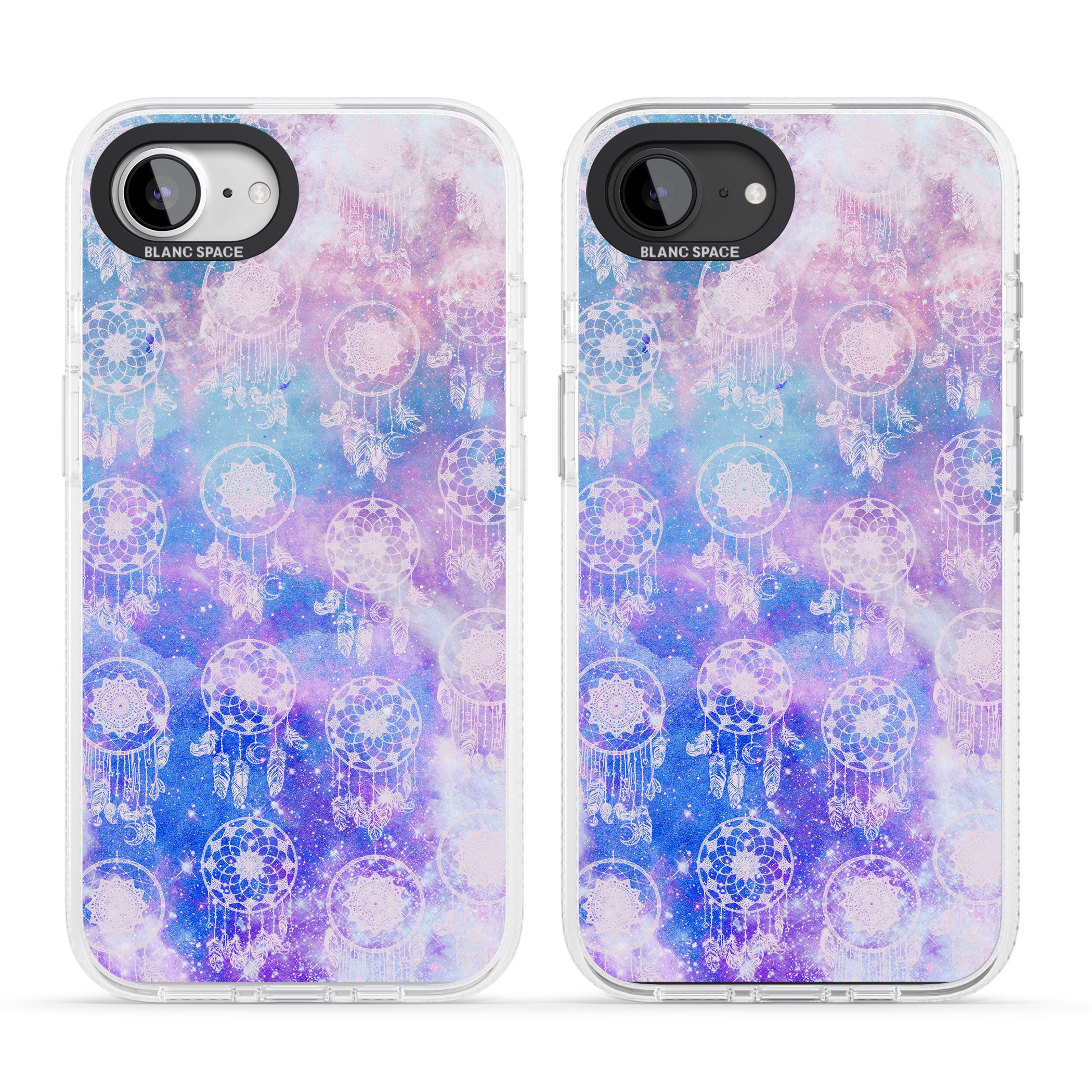 Dreamcatcher Pattern Galaxy Print Tie Dye iPhone 16e Clear Case Impact Air - Blanc Space