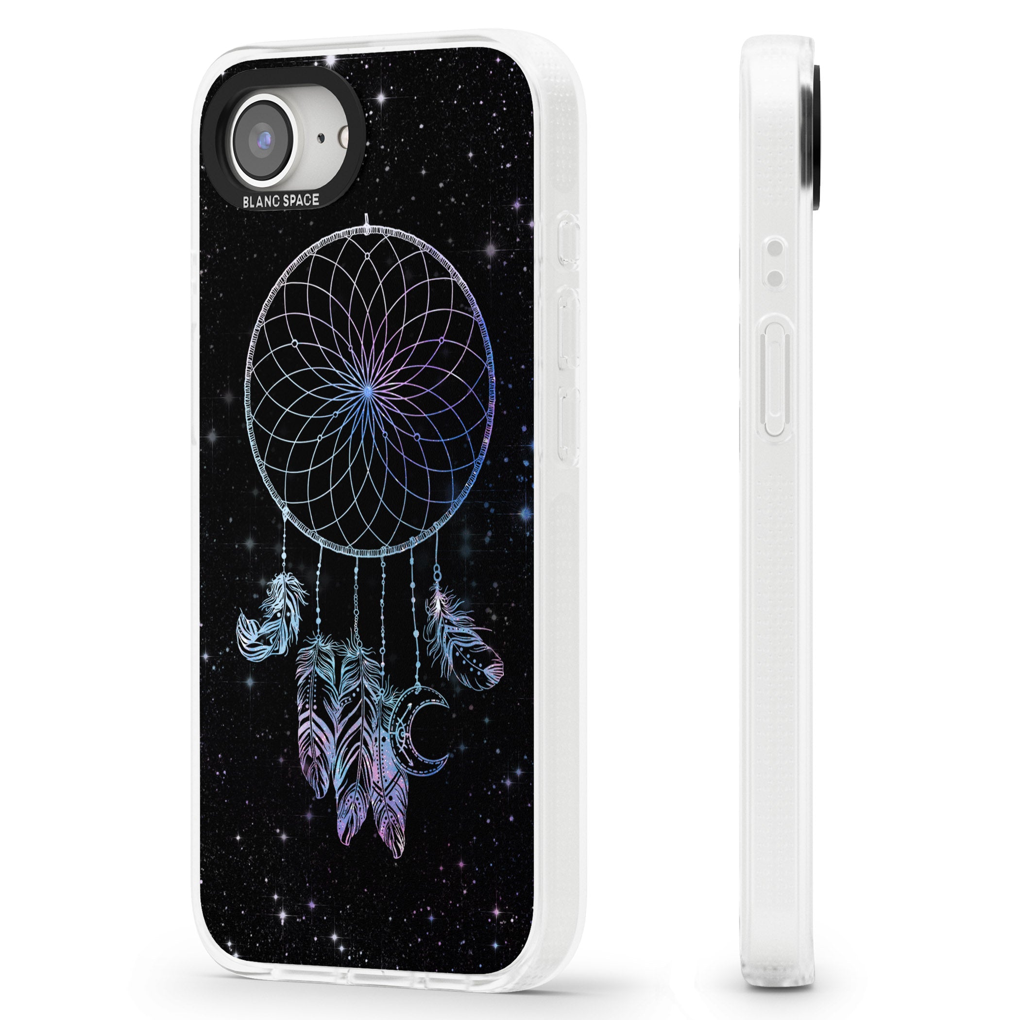 Dreamcatcher Space Stars Galaxy Print iPhone 16e Clear Case Impact Air - Blanc Space
