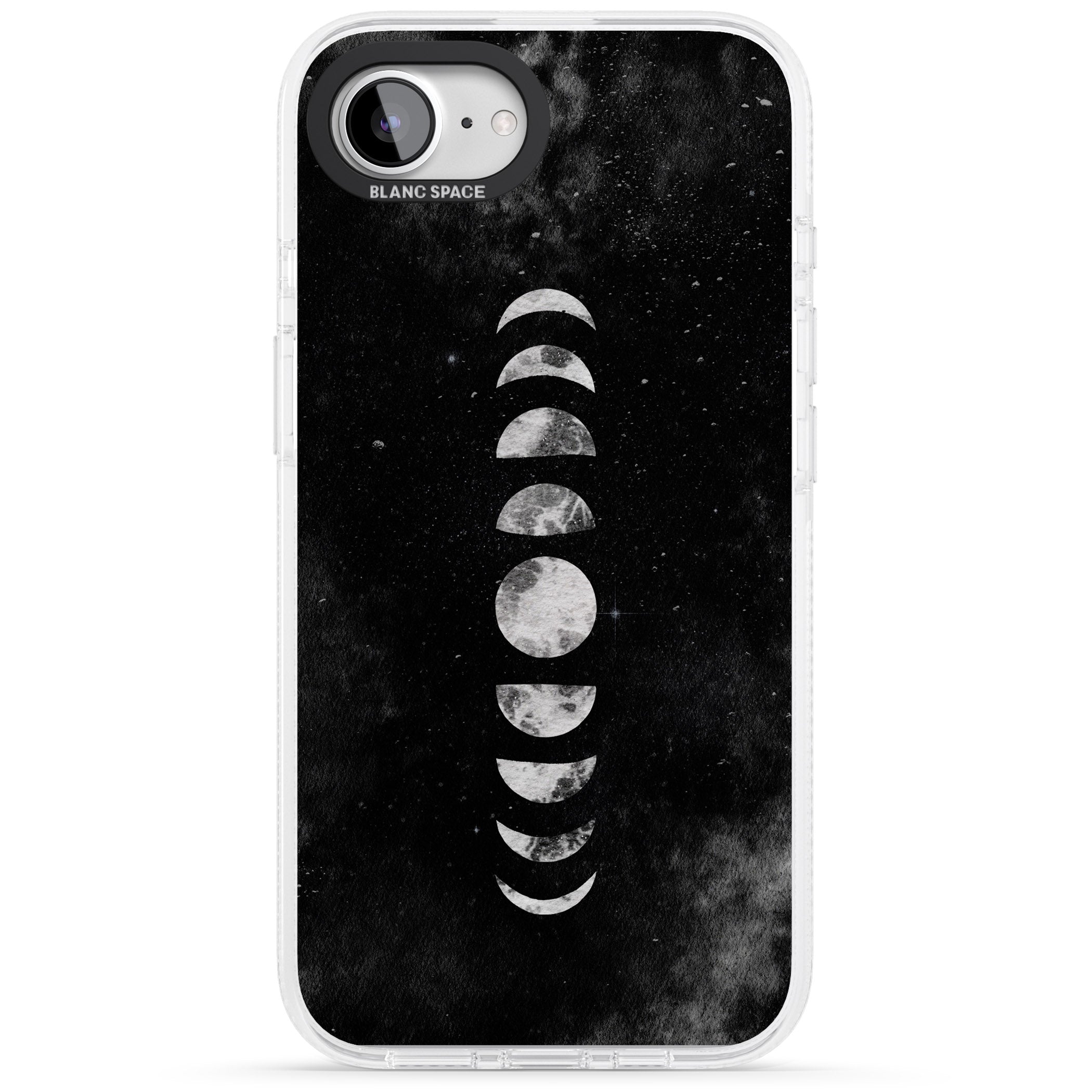 Watercolour Moon Phases iPhone 16e Clear Case Impact Air - Blanc Space