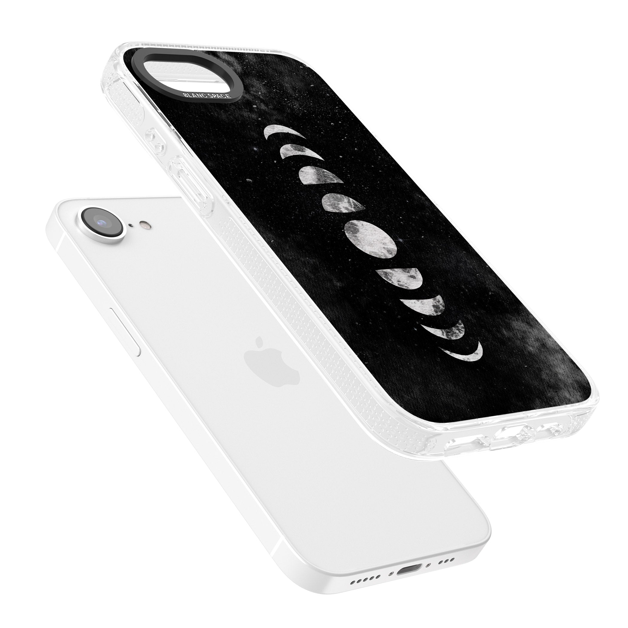 Watercolour Moon Phases iPhone 16e Clear Case Impact Air - Blanc Space