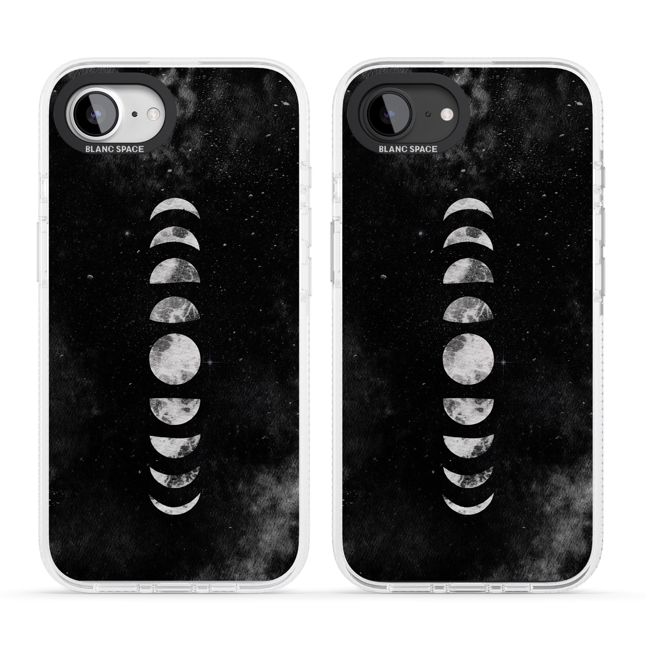 Watercolour Moon Phases iPhone 16e Clear Case Impact Air - Blanc Space