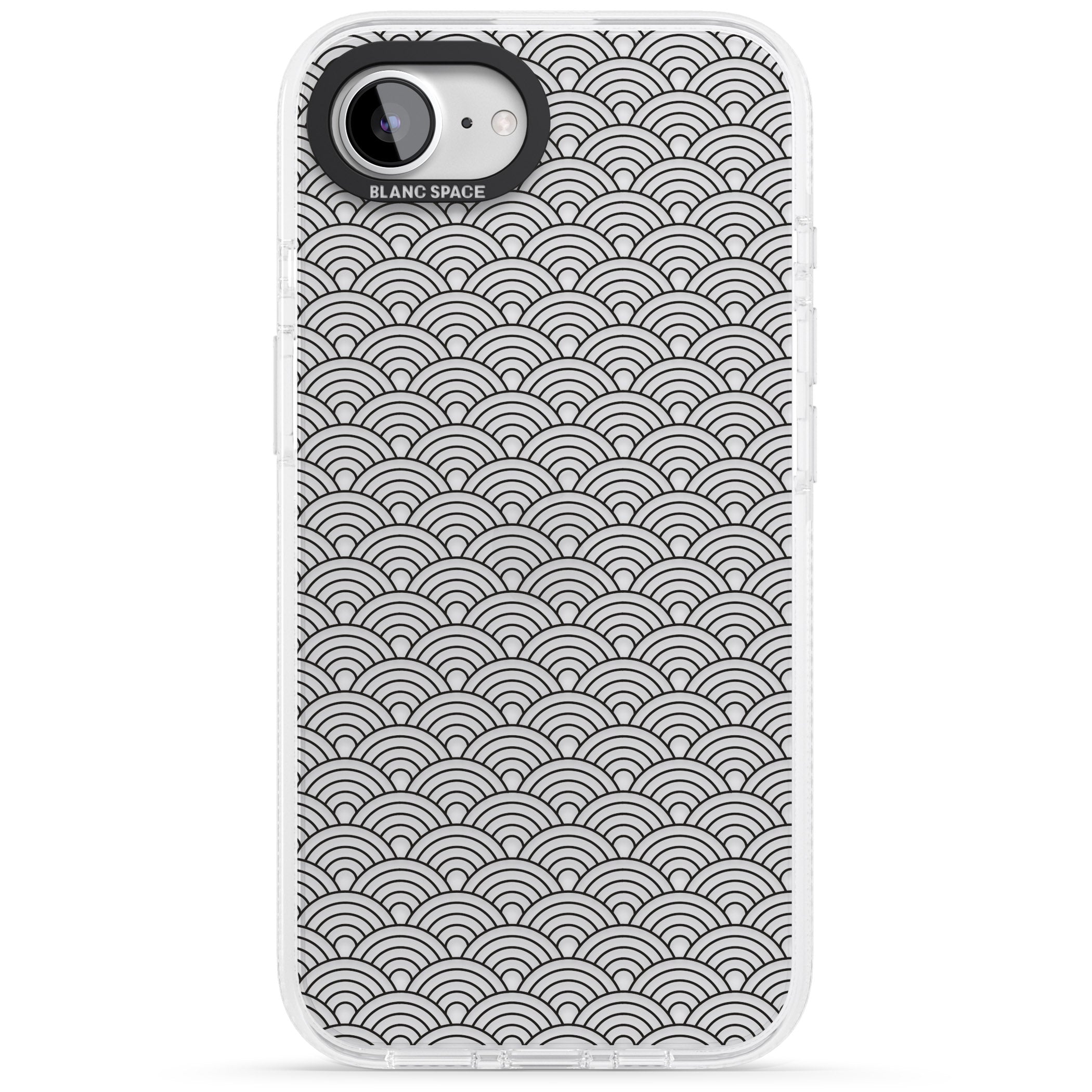 Abstract Lines: Scalloped Pattern iPhone 16e Clear Case Impact Air - Blanc Space