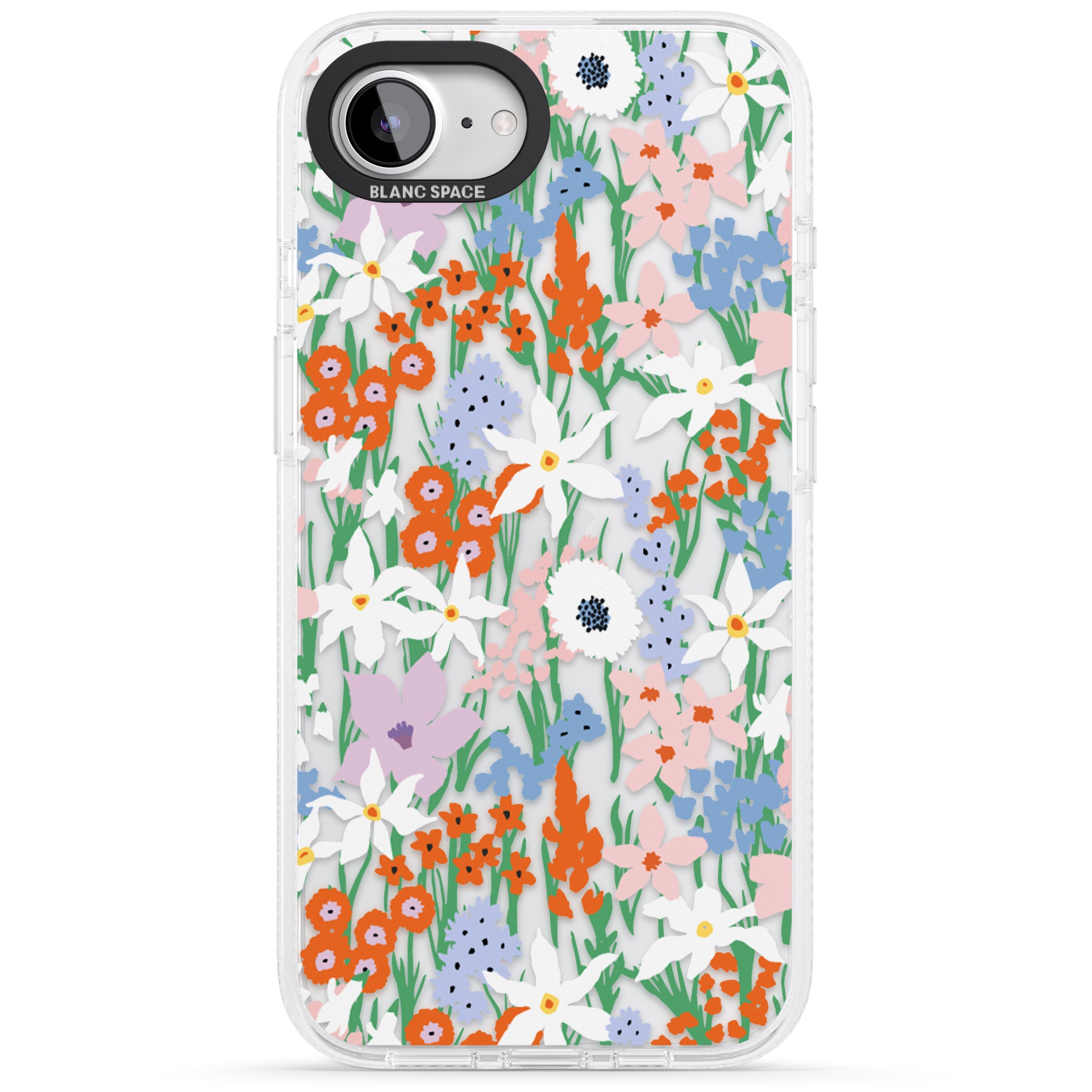 Springtime Meadow: Transparent iPhone 16e Clear Case Impact Air - Blanc Space