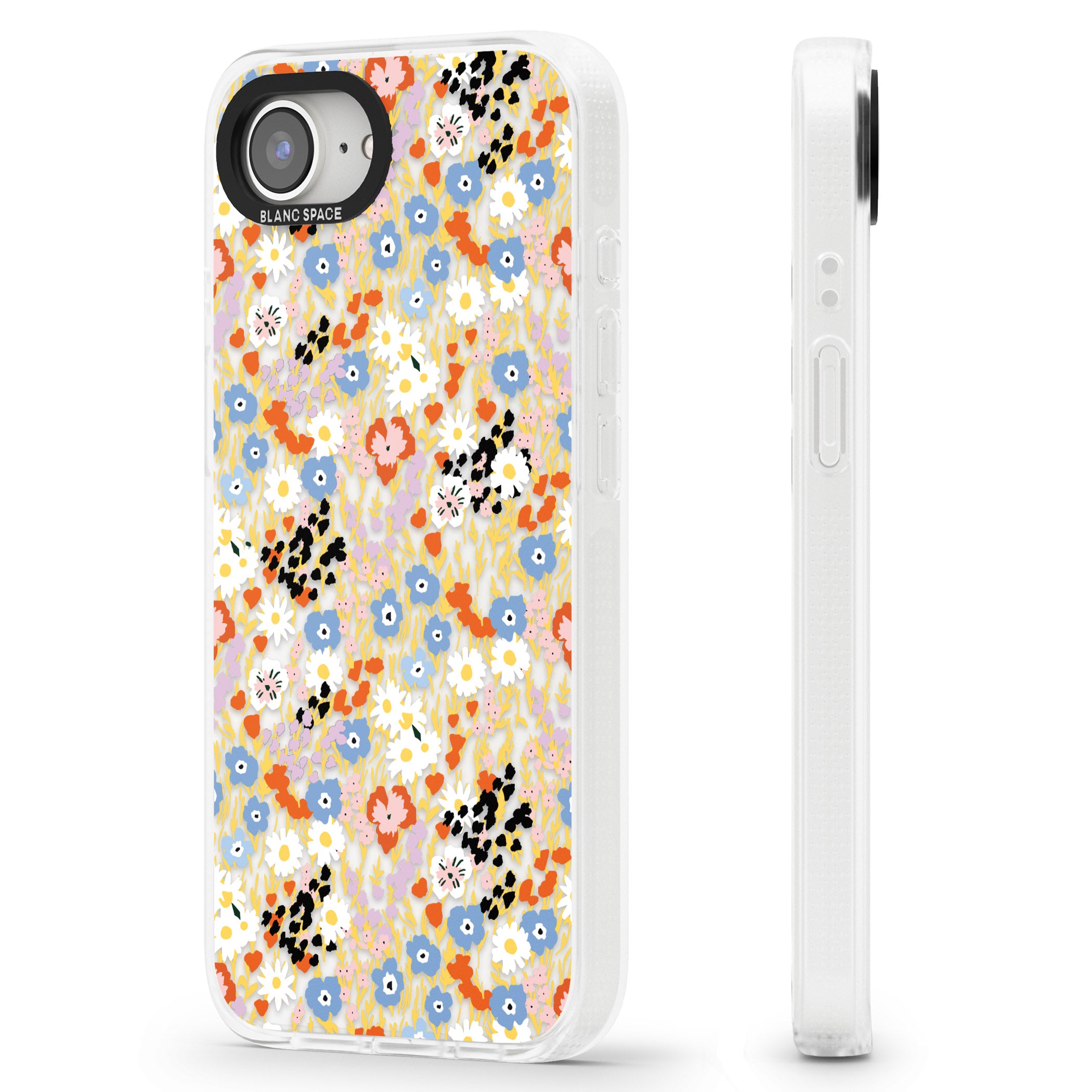 Busy Floral Mix: Transparent iPhone 16e Clear Case Impact Air - Blanc Space