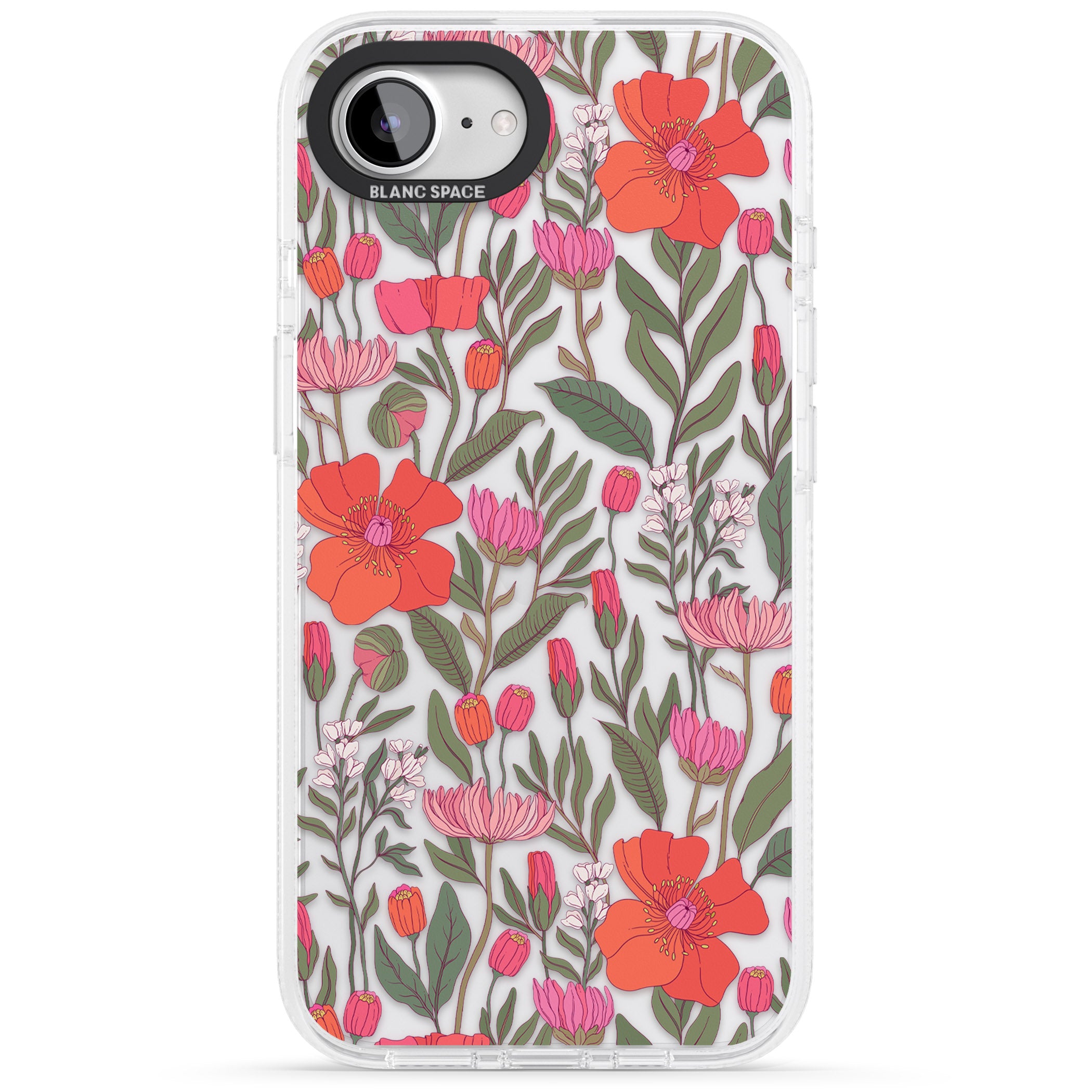 Peachy Floral iPhone 16e Clear Case Impact Air - Blanc Space