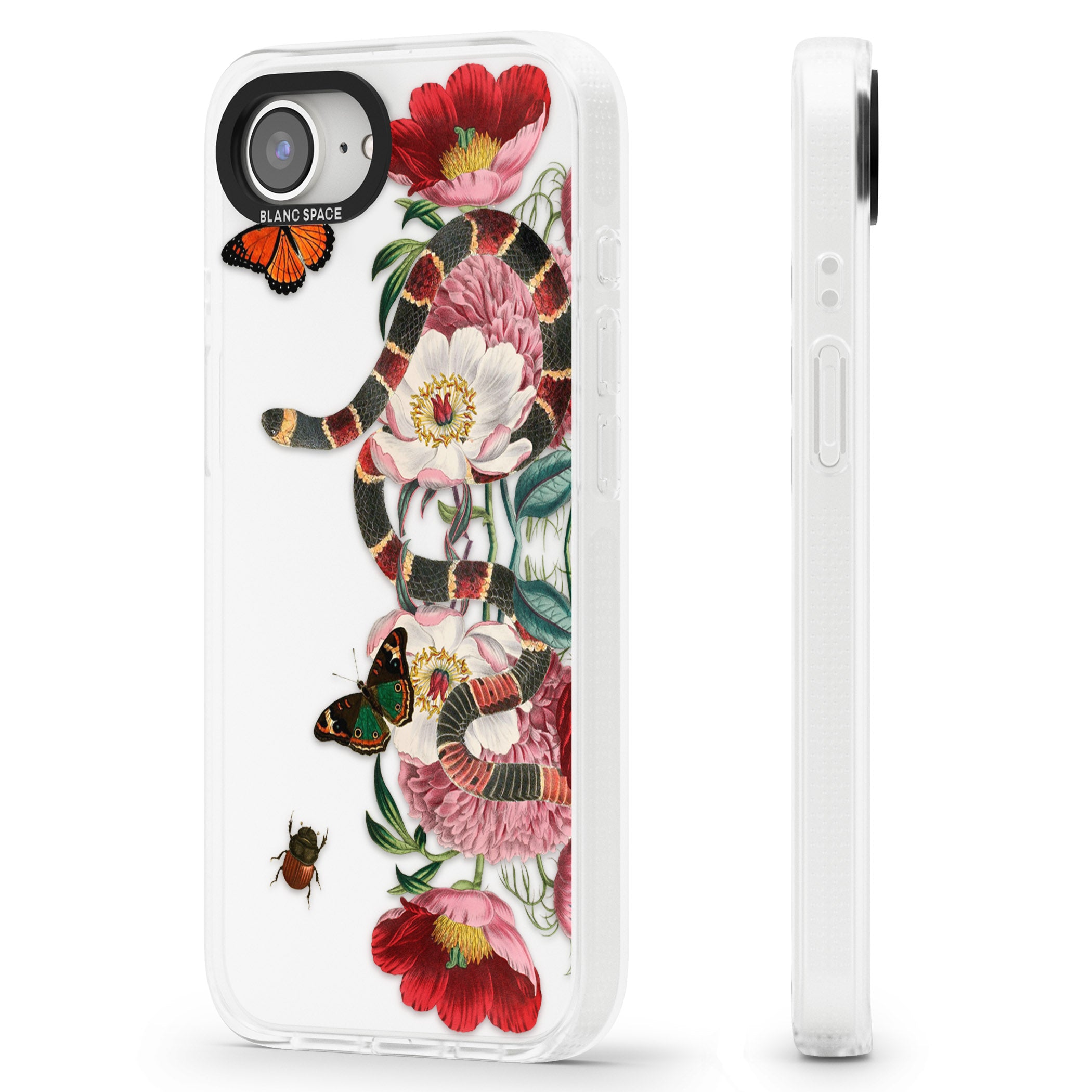 Floral Snake iPhone 16e Clear Case Impact Air - Blanc Space
