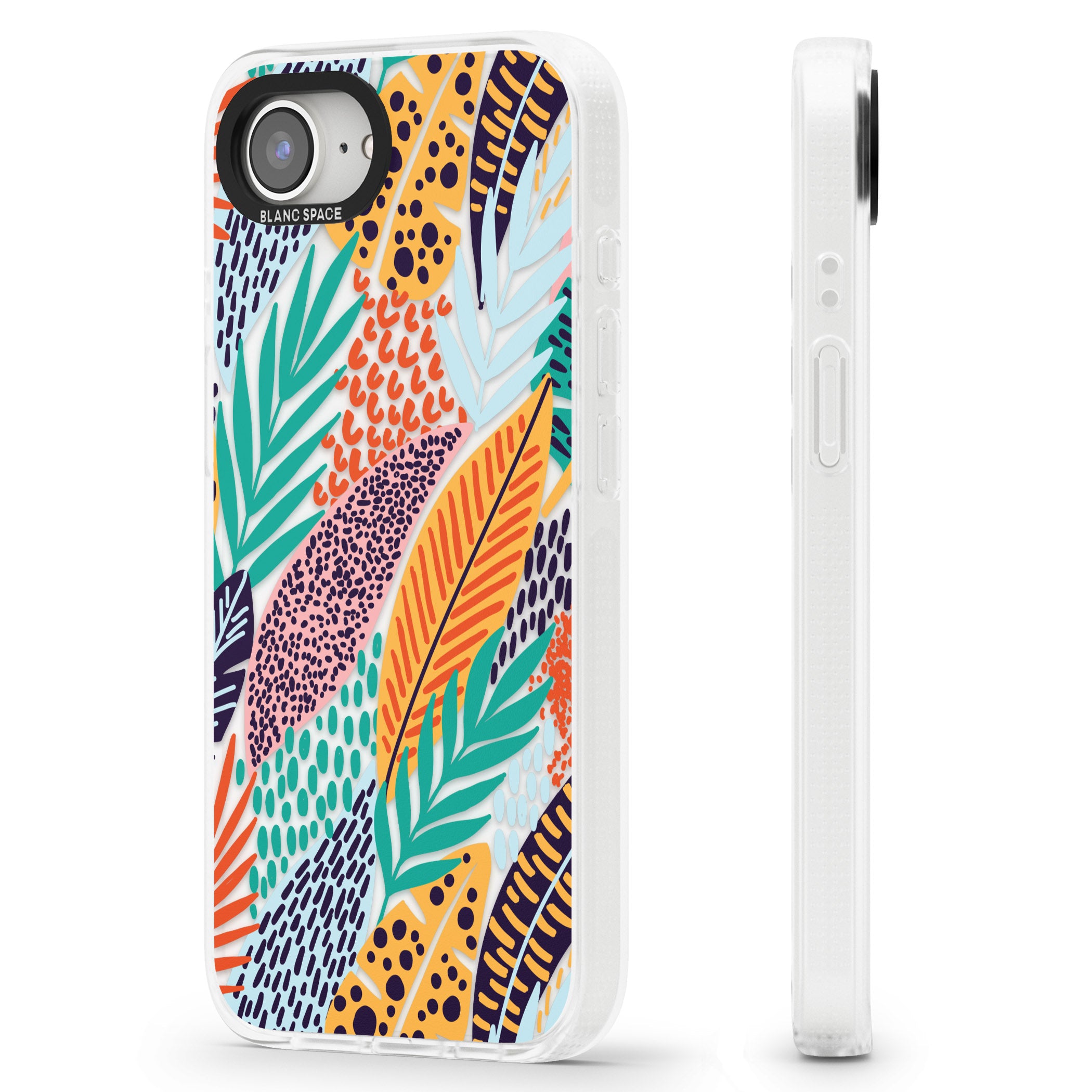 Colourful Leaves Mixture iPhone 16e Clear Case Impact Air - Blanc Space