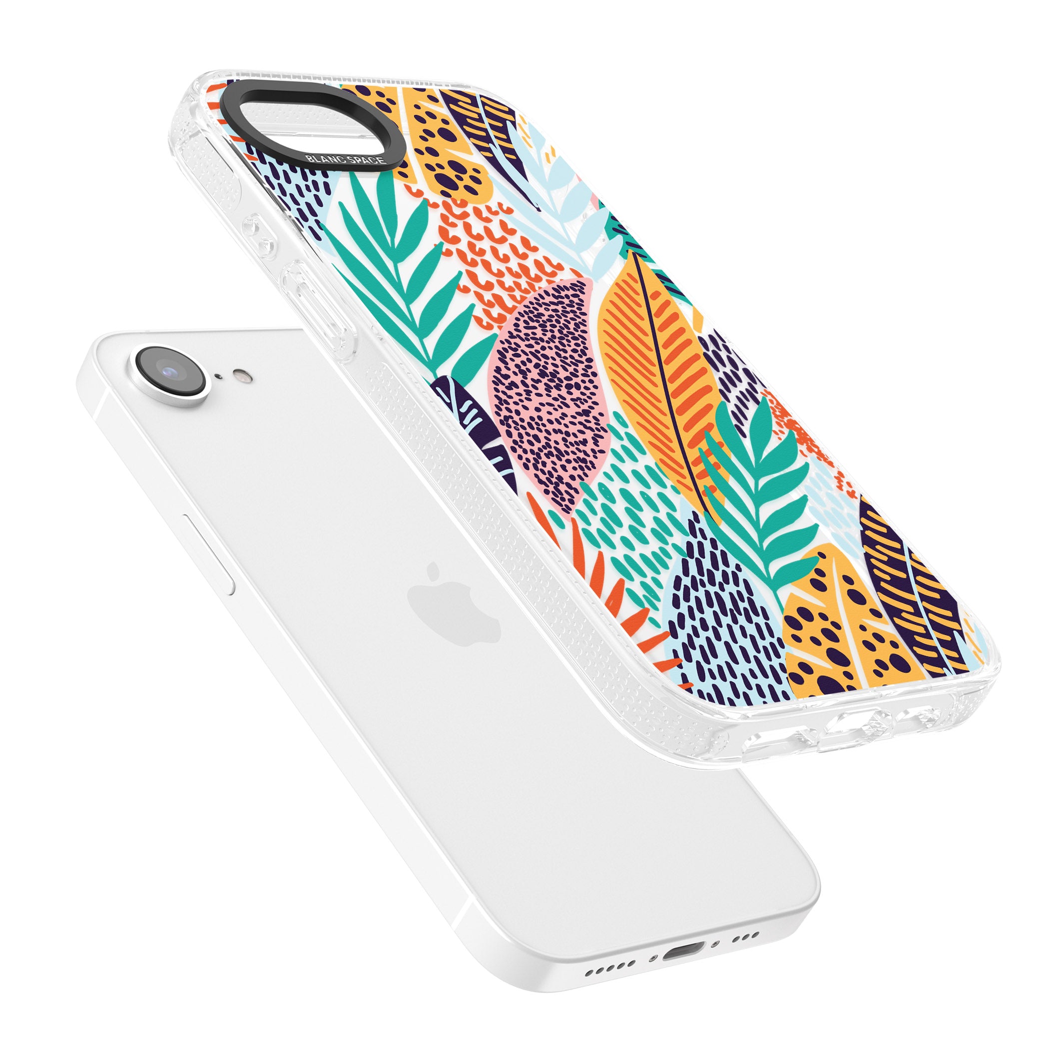 Colourful Leaves Mixture iPhone 16e Clear Case Impact Air - Blanc Space