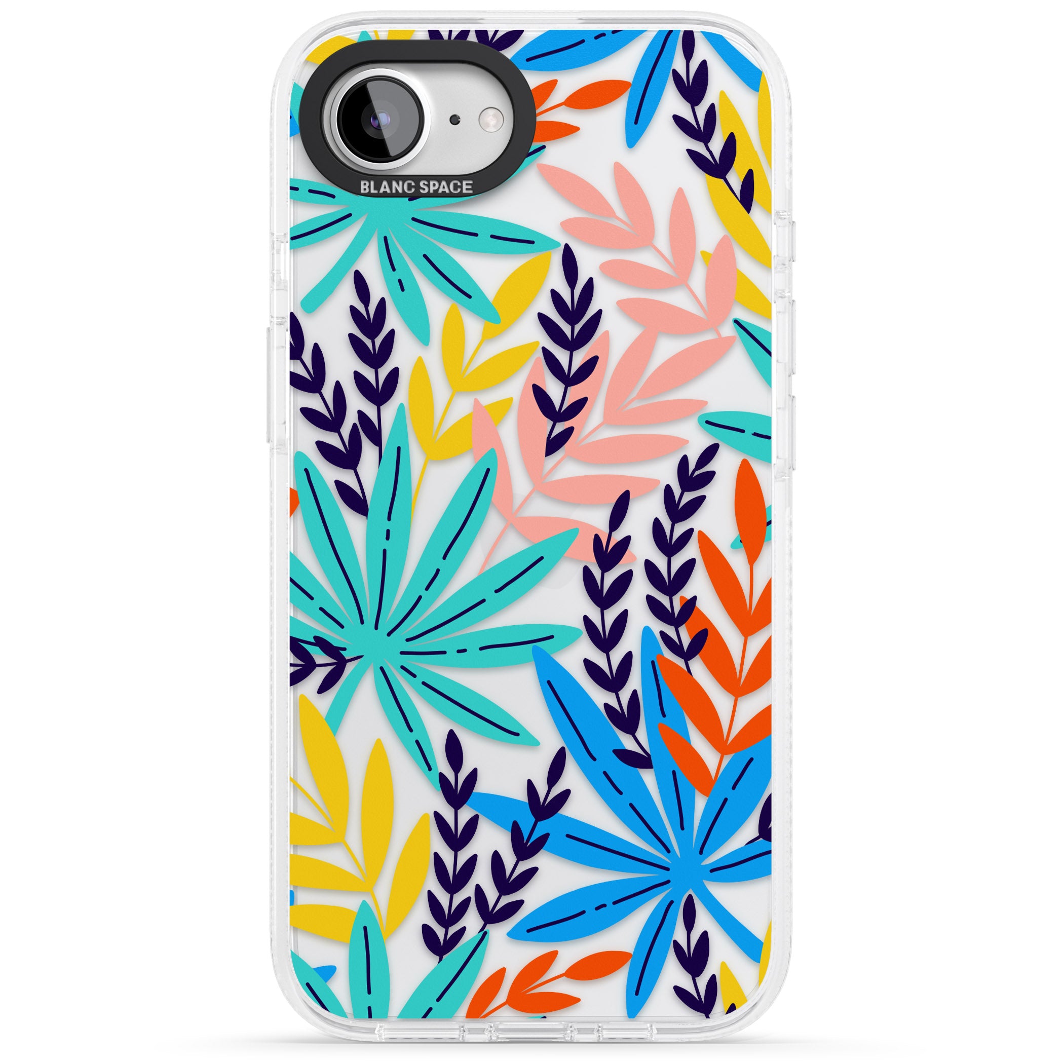 Tropical Palm Leaves iPhone 16e Clear Case Impact Air - Blanc Space